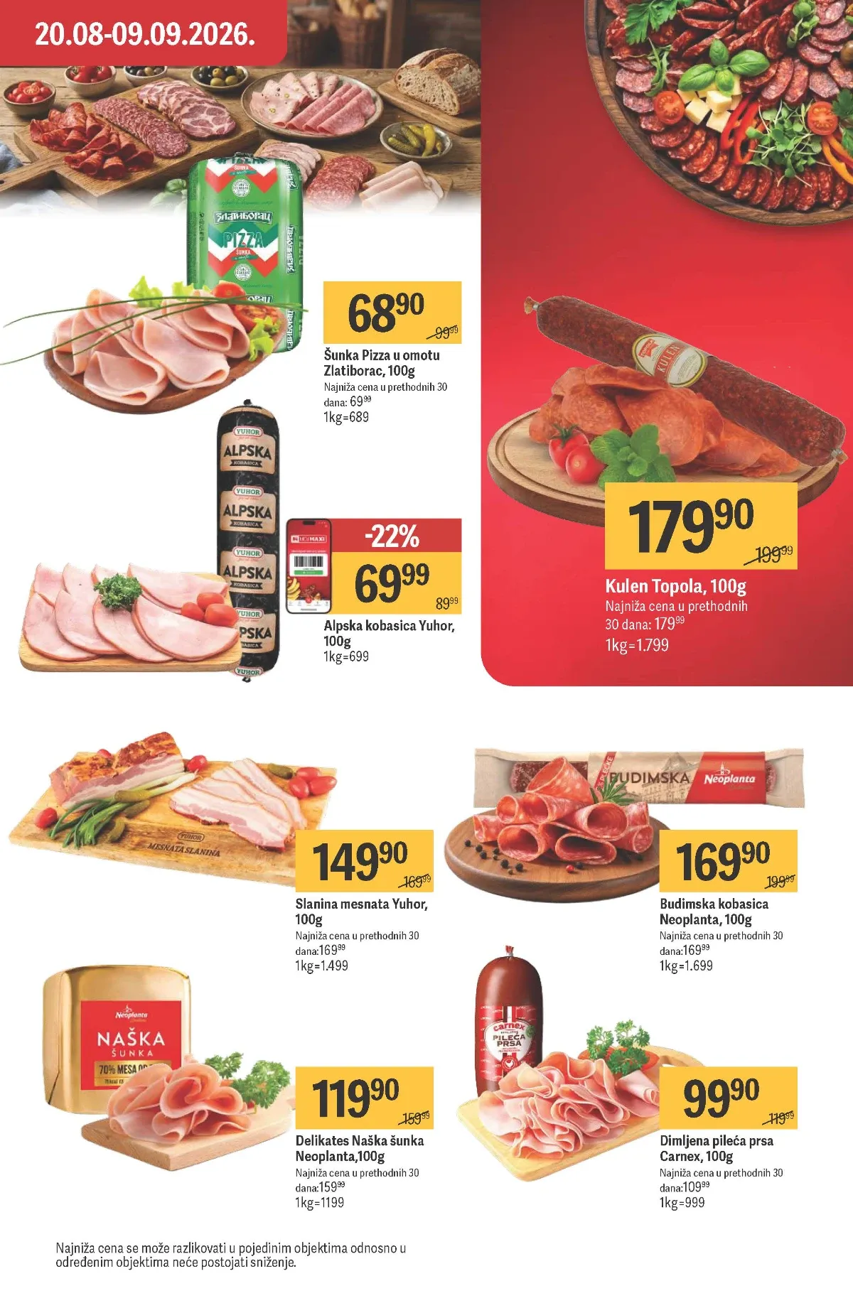 Maxi katalog – Zlatiborac Pizza šunka i Yuhor alpska kobasica