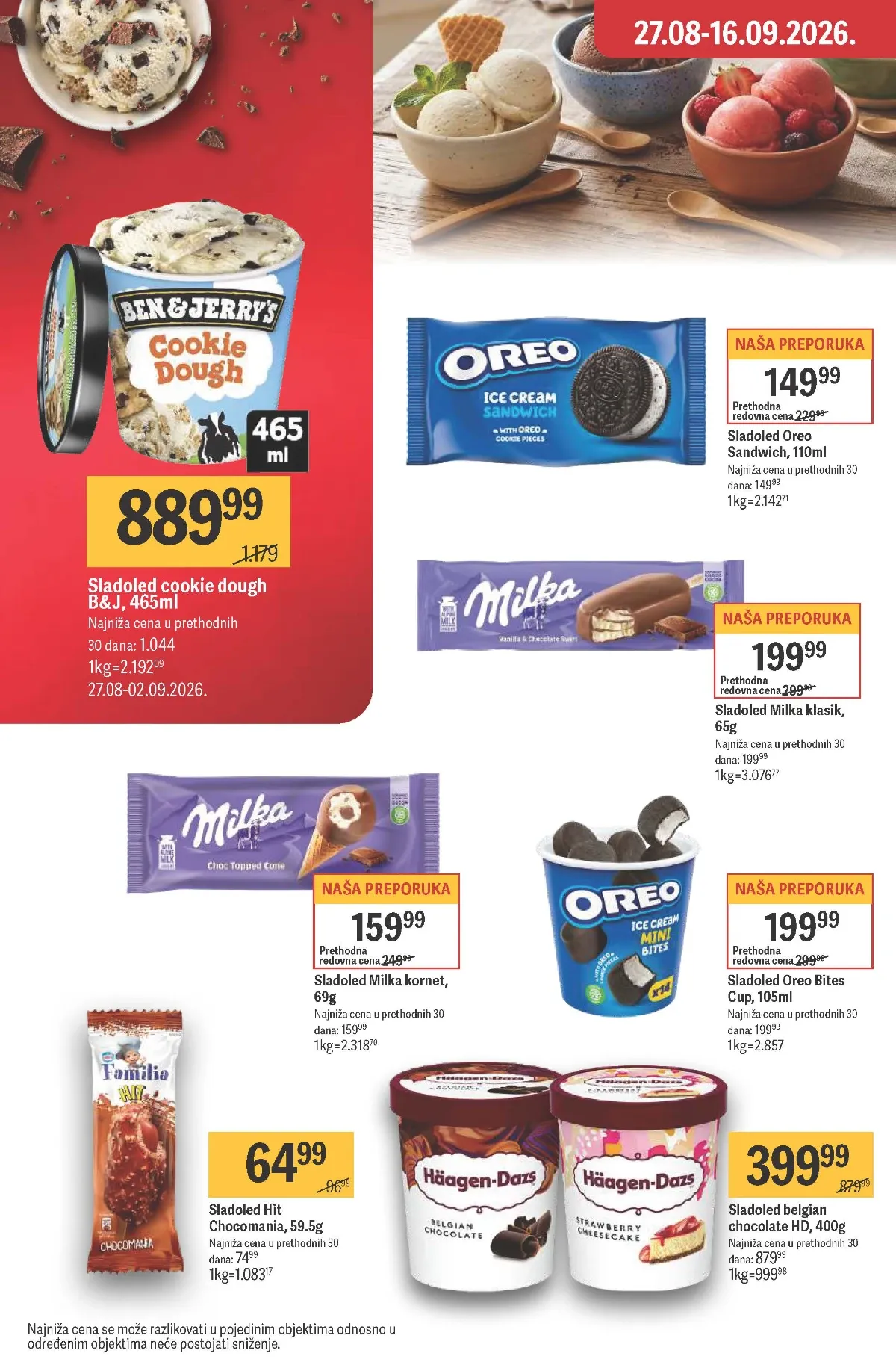Maxi katalog – Ben and Jerry’s Cookie Dough i Oreo Sandwich sladoled