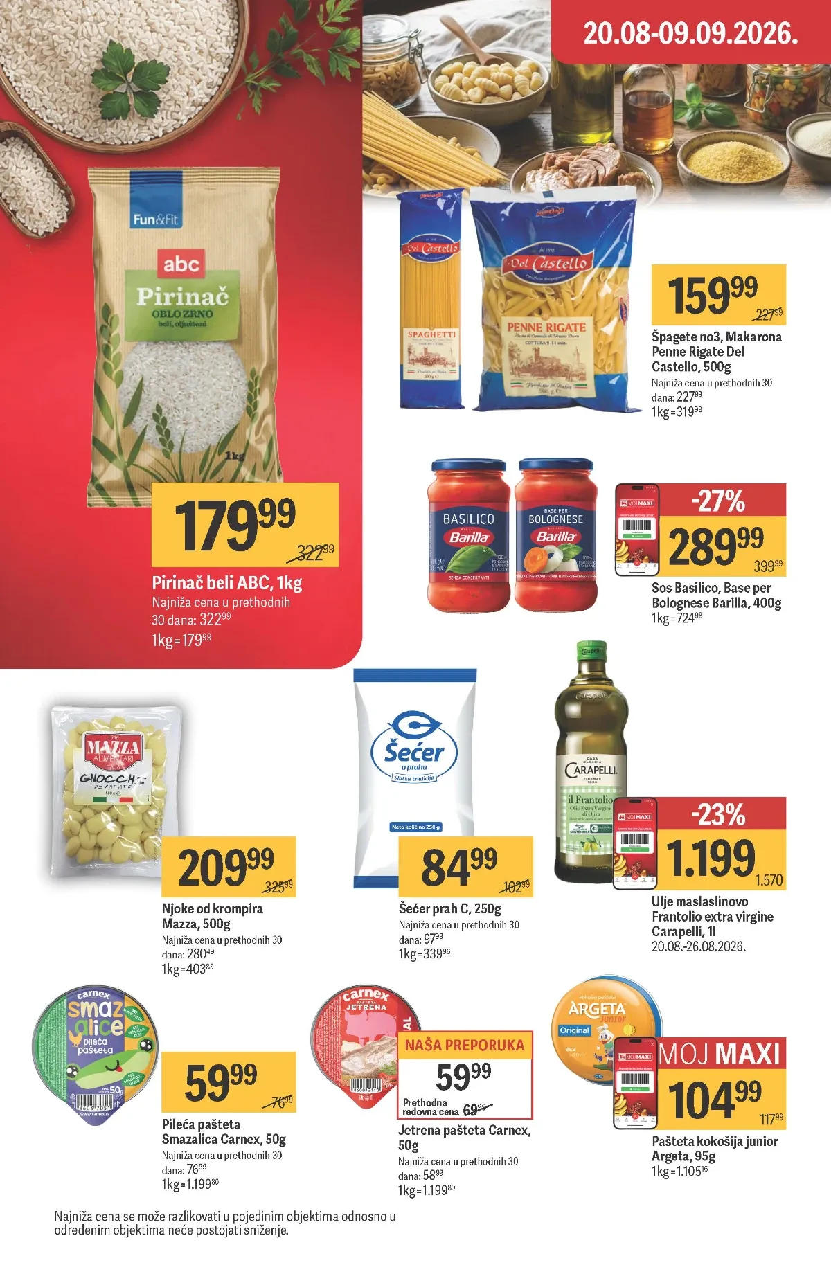 Maxi katalog – Del Castello testenina i Carapelli maslinovo ulje