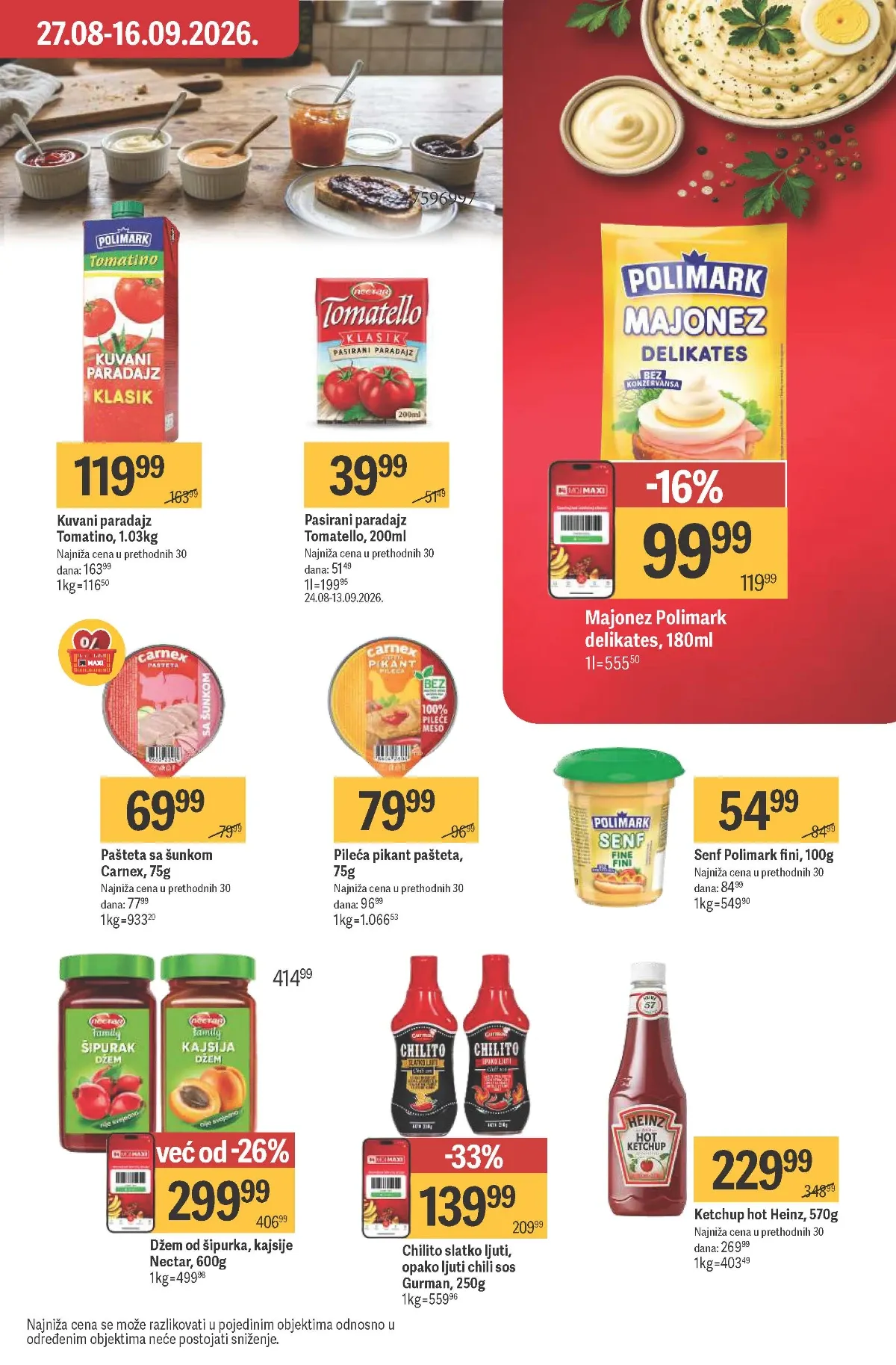 Maxi katalog – Heinz Hot kečap i Tomatino kuvani paradajz
