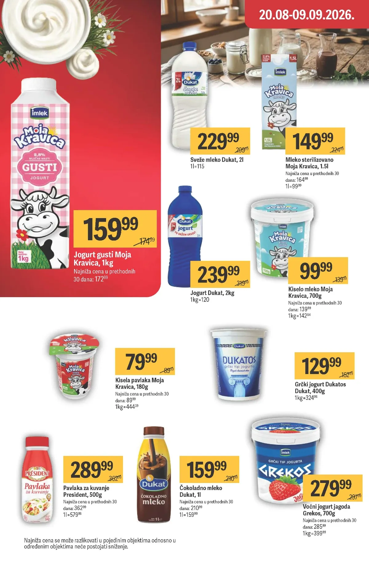 Maxi katalog – Moja Kravica jogurt i Dukat sveže mleko