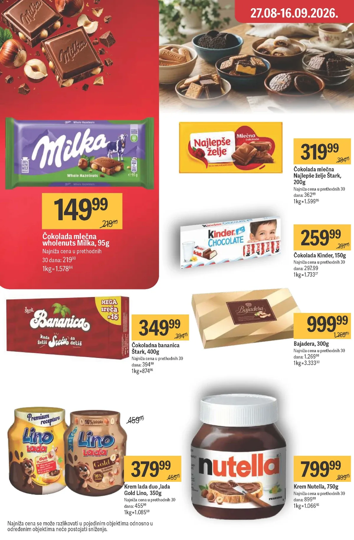 Maxi katalog – Milka čokolada sa lešnicima i Nutella krem