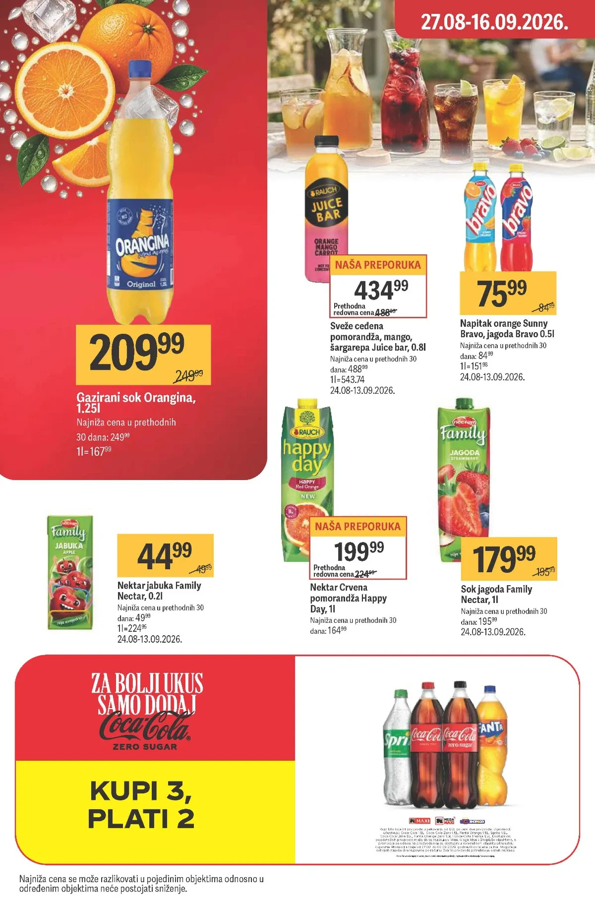 Maxi katalog – Orangina i Coca-Cola akcija kupi tri plati dva