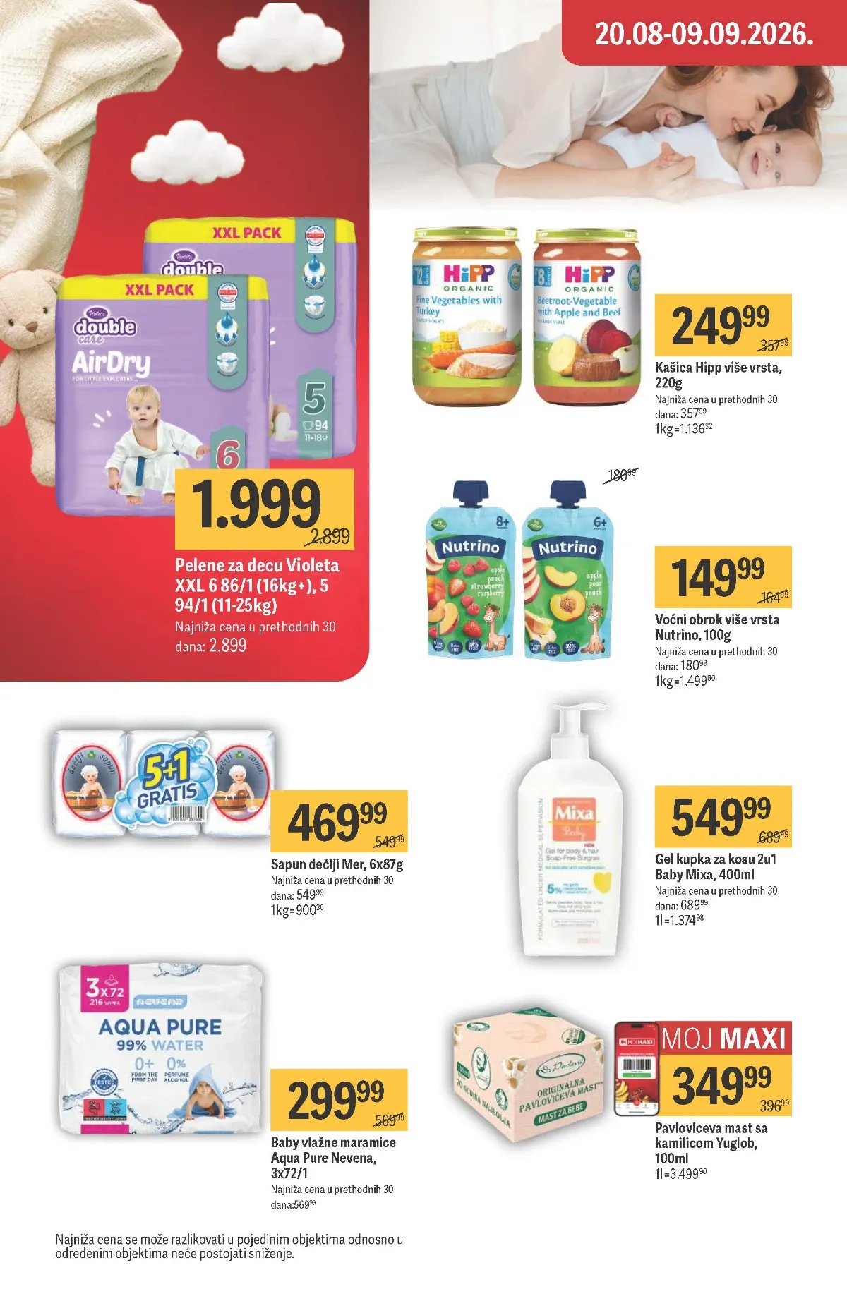 Maxi katalog – Violeta pelene i Hipp kašice za bebe