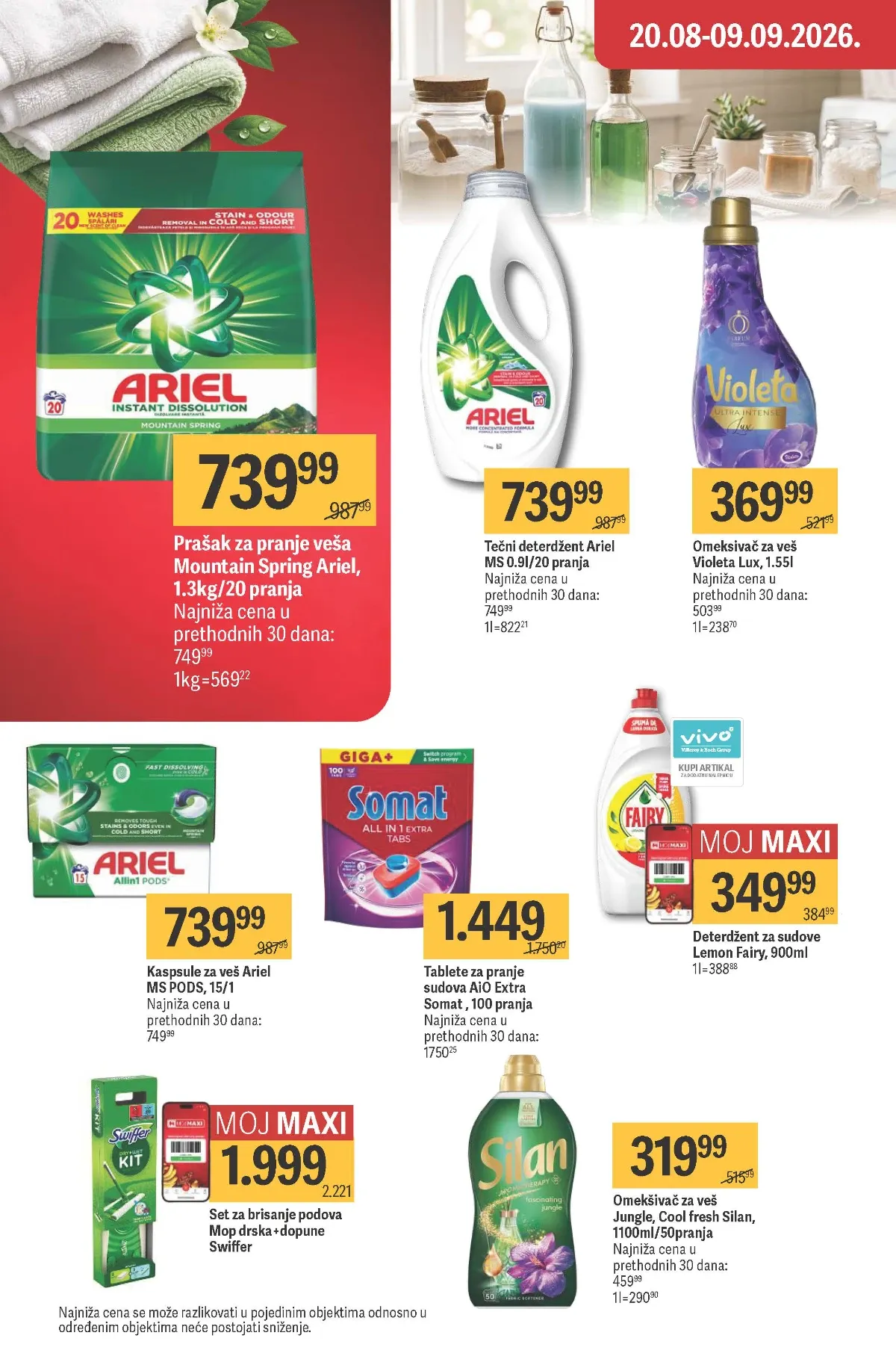 Maxi katalog – Ariel deterdžent i Somat tablete za sudove
