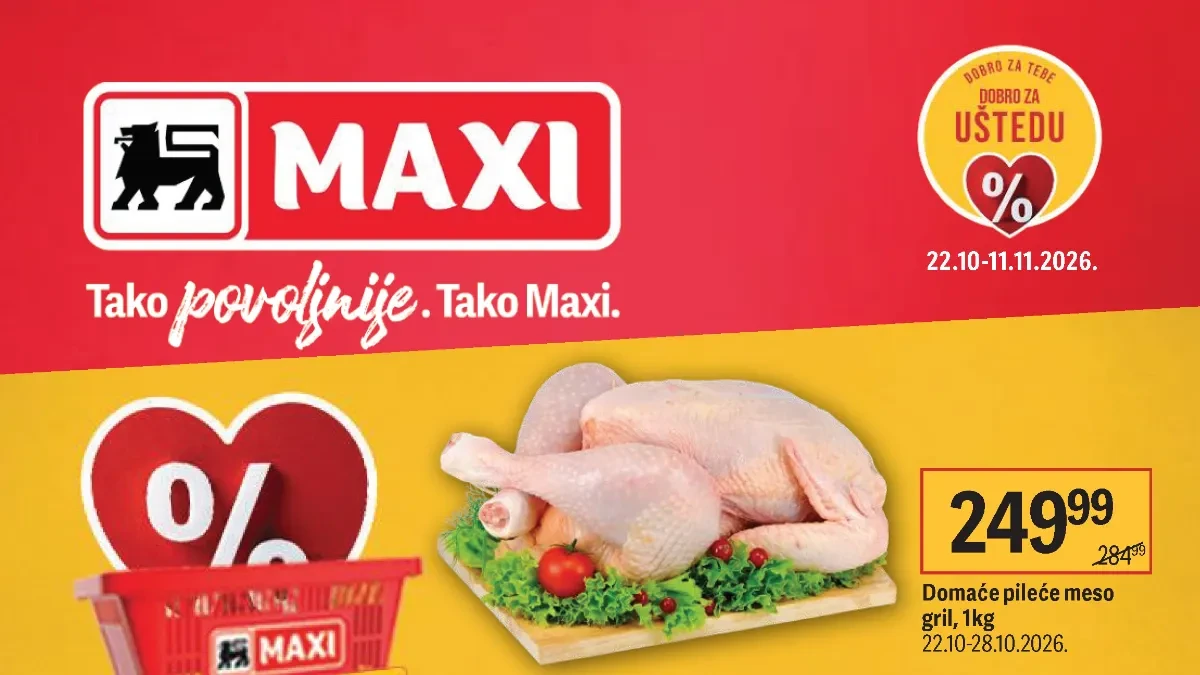 Maxi katalog od 22. oktobra do 11. novembra 2026. – nova akcijska ponuda sa popustima do 46%