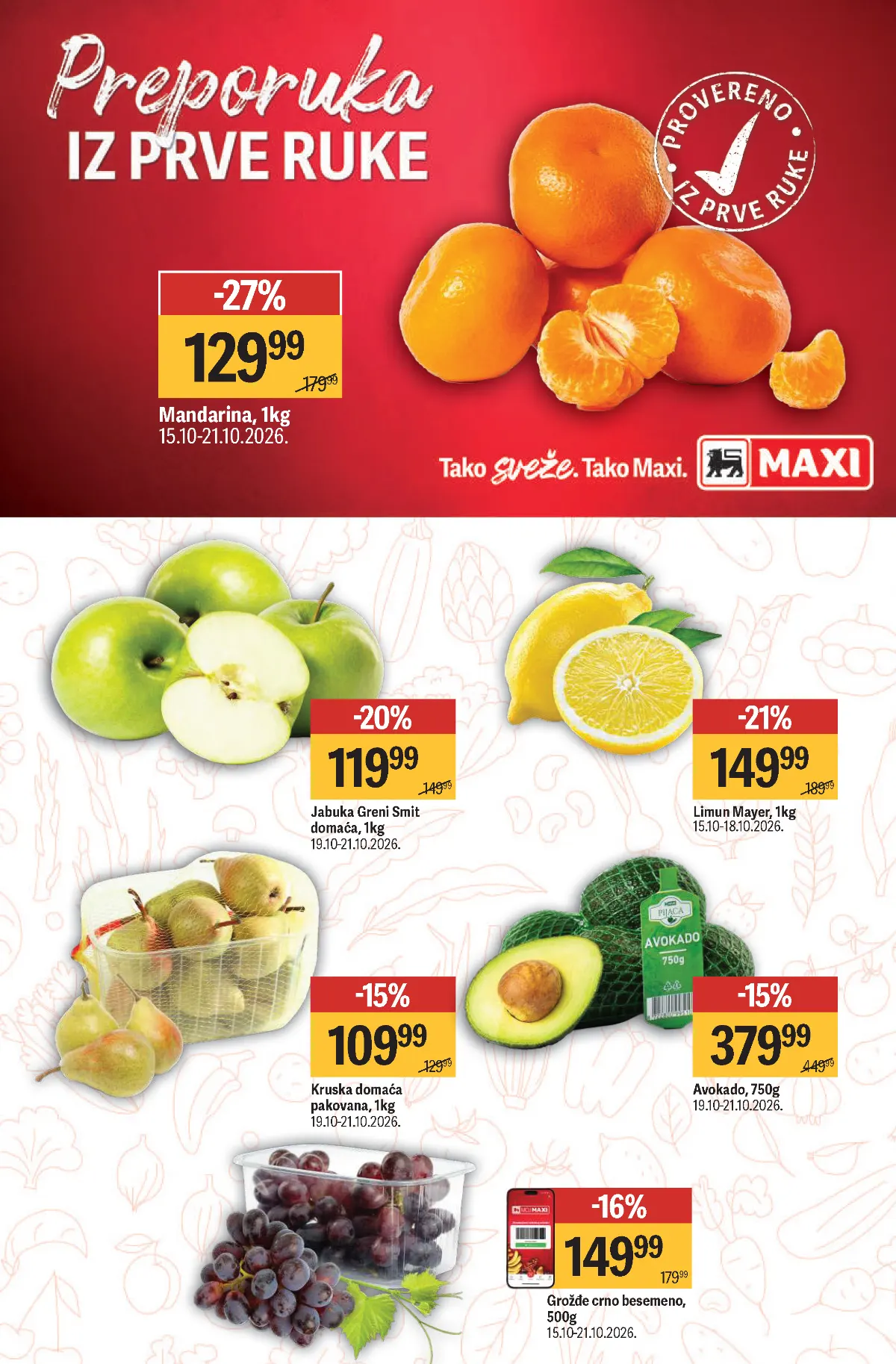 MAXI katalog – strana 6 MAXI katalog strana 6 – mandarine, jabuke, limun, kruške, avokado i grožđe