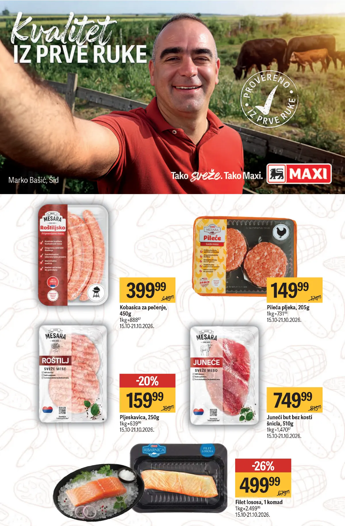 MAXI katalog – strana 8 MAXI katalog strana 8 – kobasice, pljeskavice, juneće meso i filet lososa