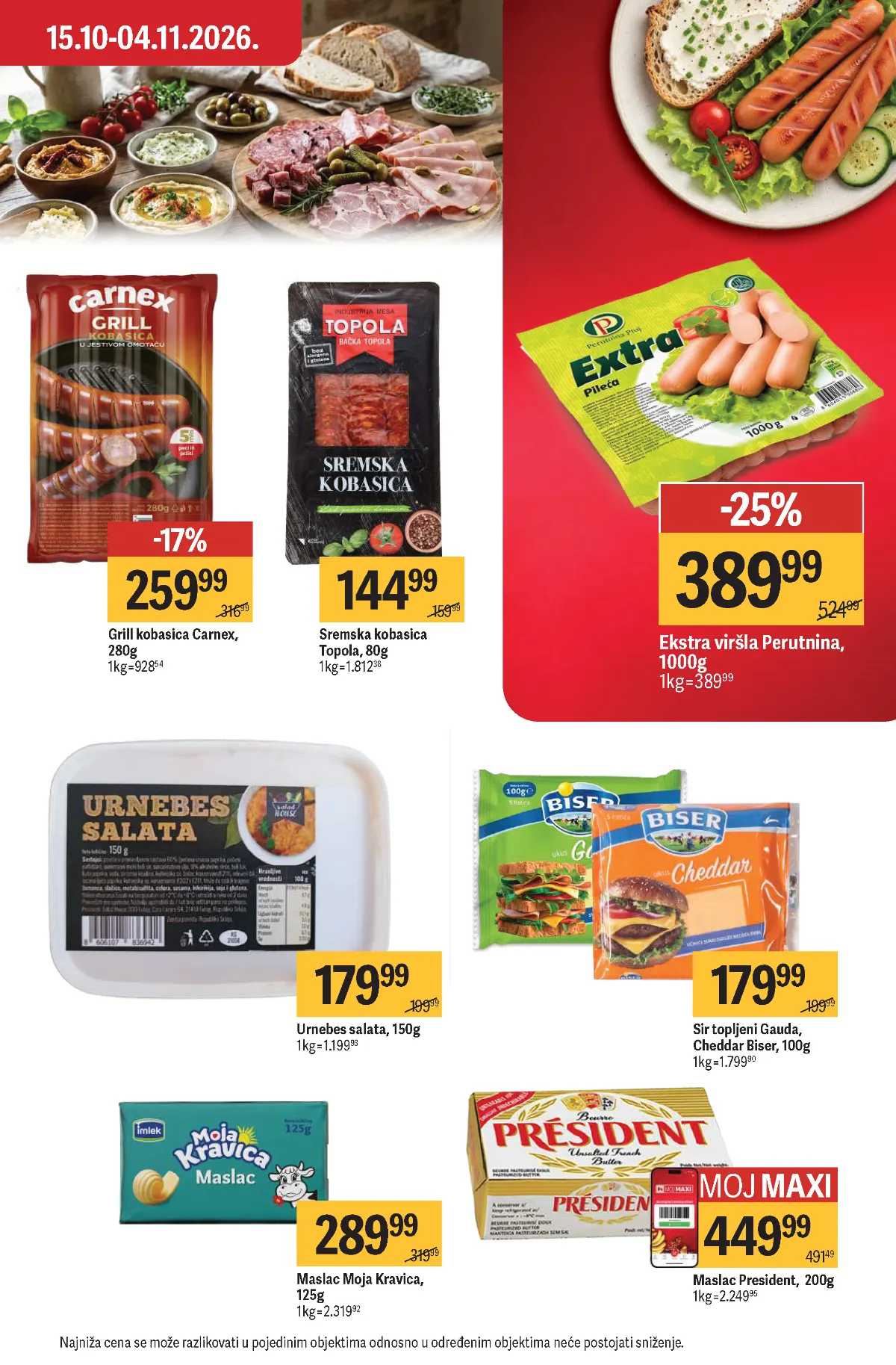 MAXI katalog – strana 17 MAXI katalog strana 17 – Carnex Grill, Perutnina viršle, President i Moja Kravica maslac