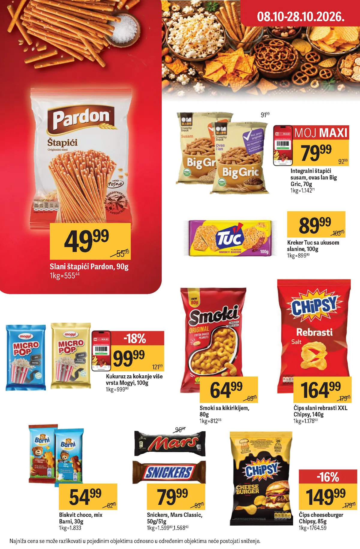 MAXI katalog – strana 42 MAXI katalog strana 42 – Pardon štapići, Tuc krekeri, Smoki i čips