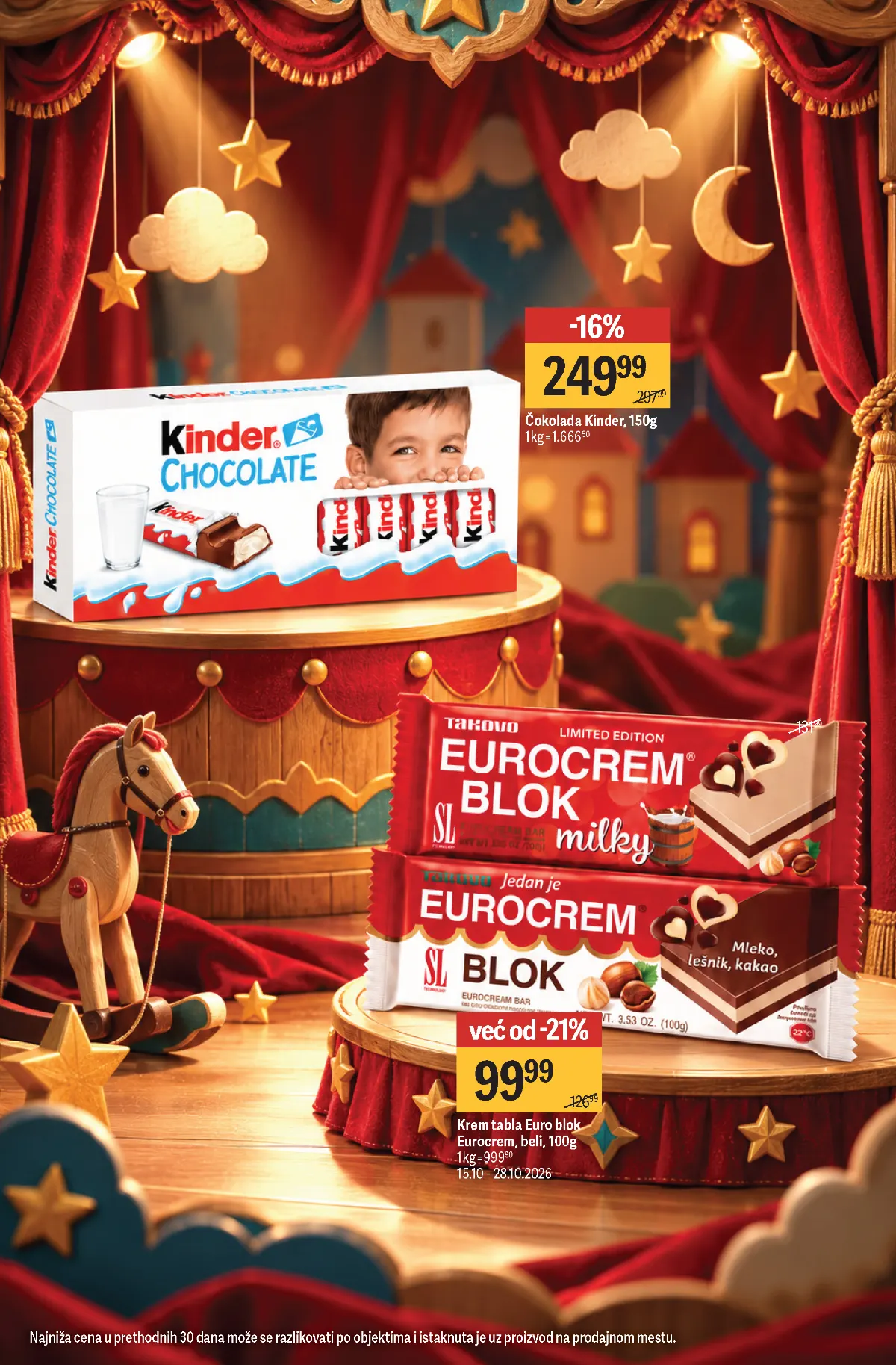 Maxi katalog strana 9 – Kinder čokolada i Euro blok sa posebnom ponudom od 15. do 28.10.2026.