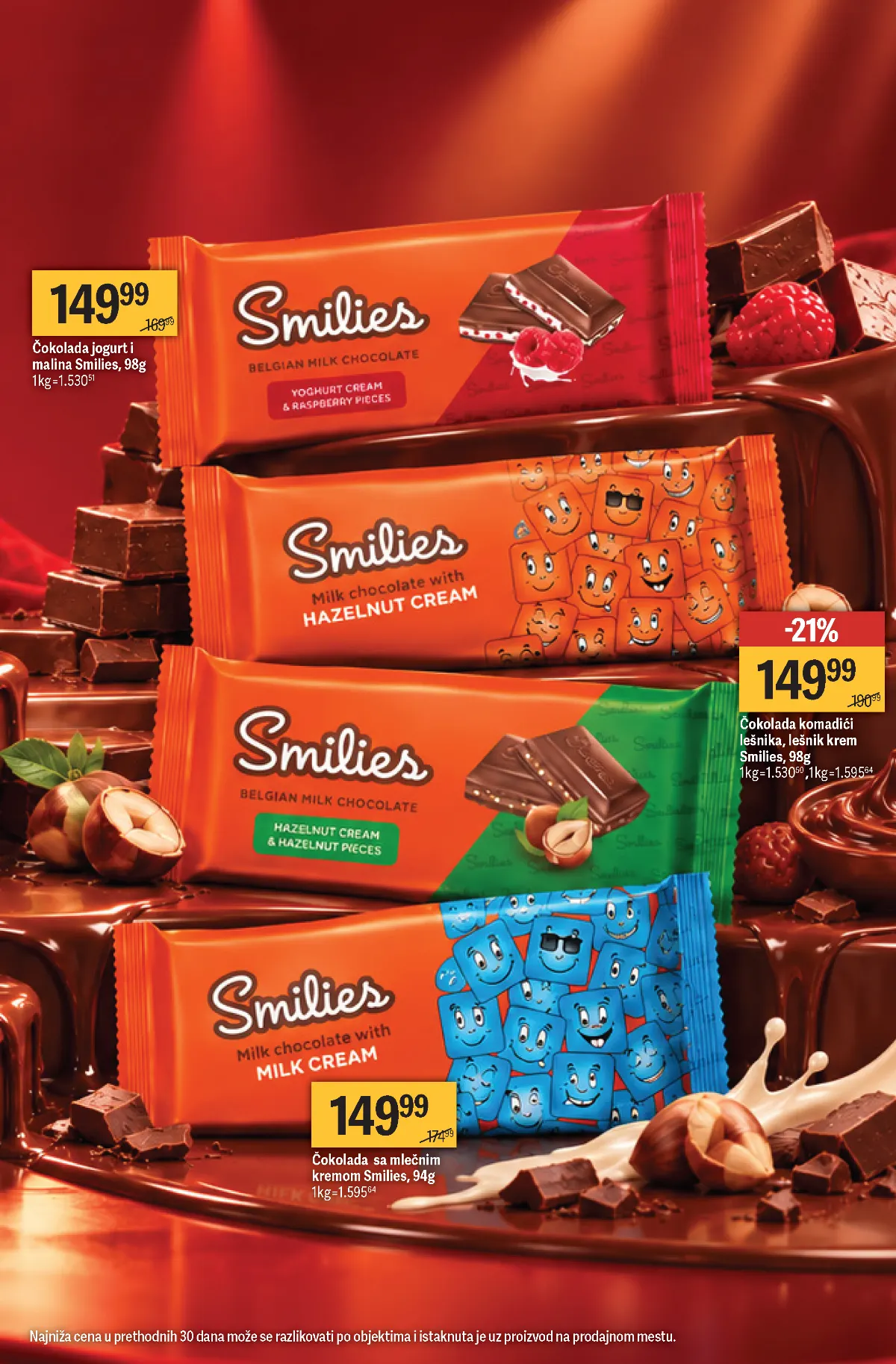 Maxi katalog strana 13 – Smilies čokolade sa malinom, lešnikom i mlečnim kremom