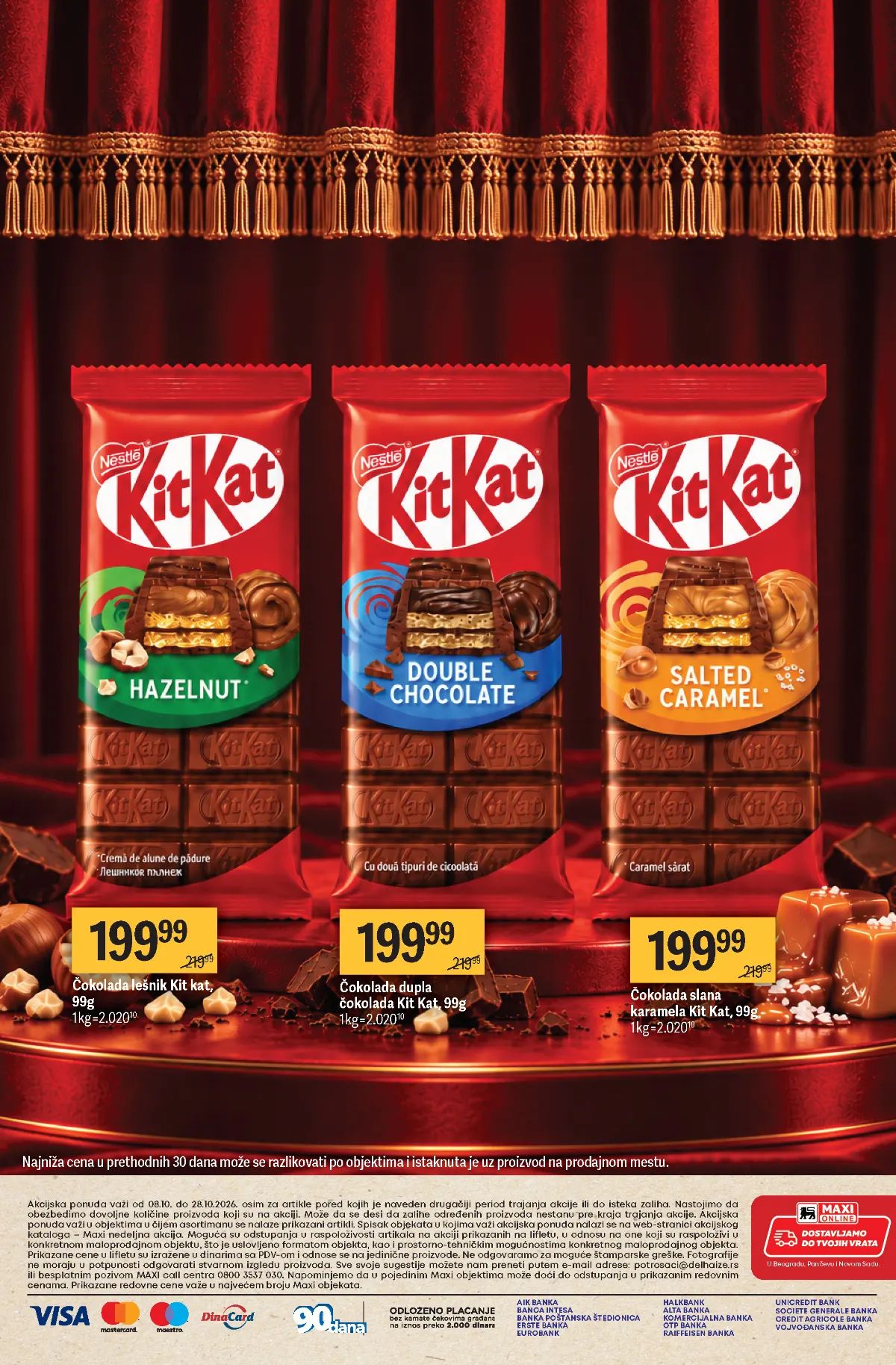 Maxi katalog strana 18 – Kit Kat lešnik, dupla čokolada i slana karamela, 99 g