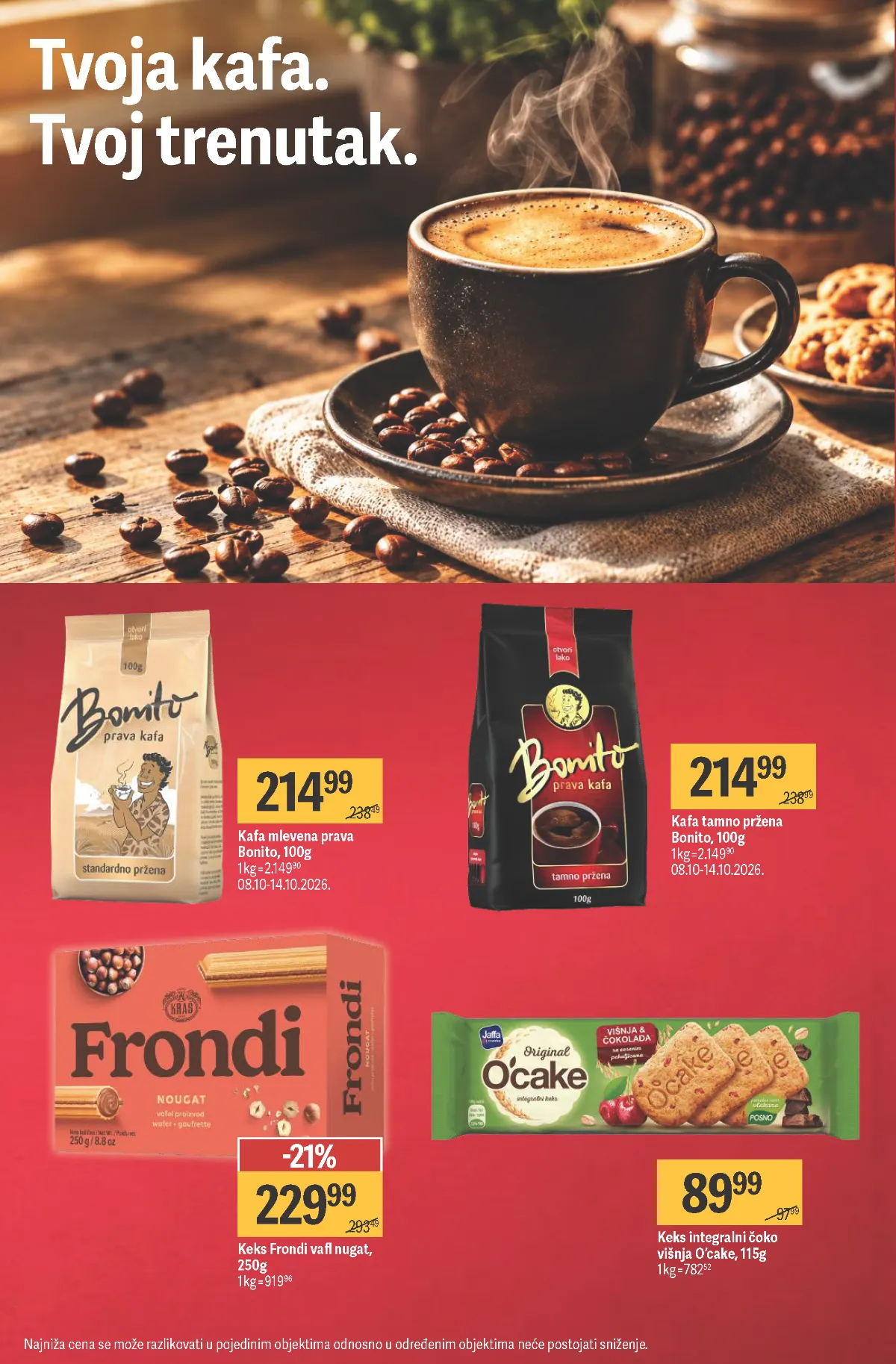 MAXI katalog, strana 4 – kafa Bonito i Frondi vafl nugat keks