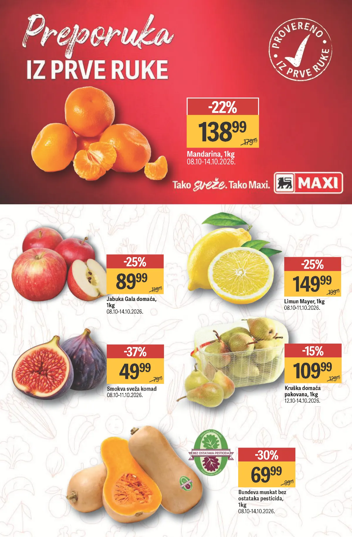 MAXI katalog, strana 7 – mandarine, jabuke Gala, kruške i bundeva