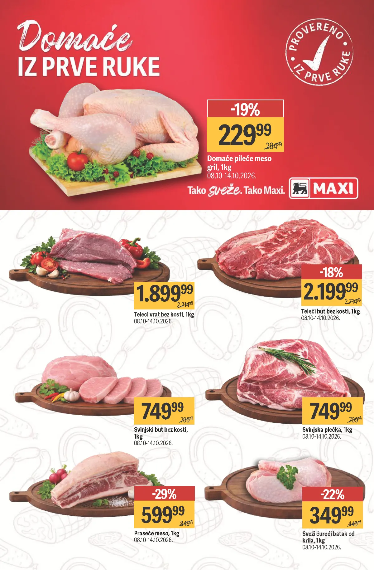 MAXI katalog, strana 9 – domaće pileće meso, svinjetina i teletina