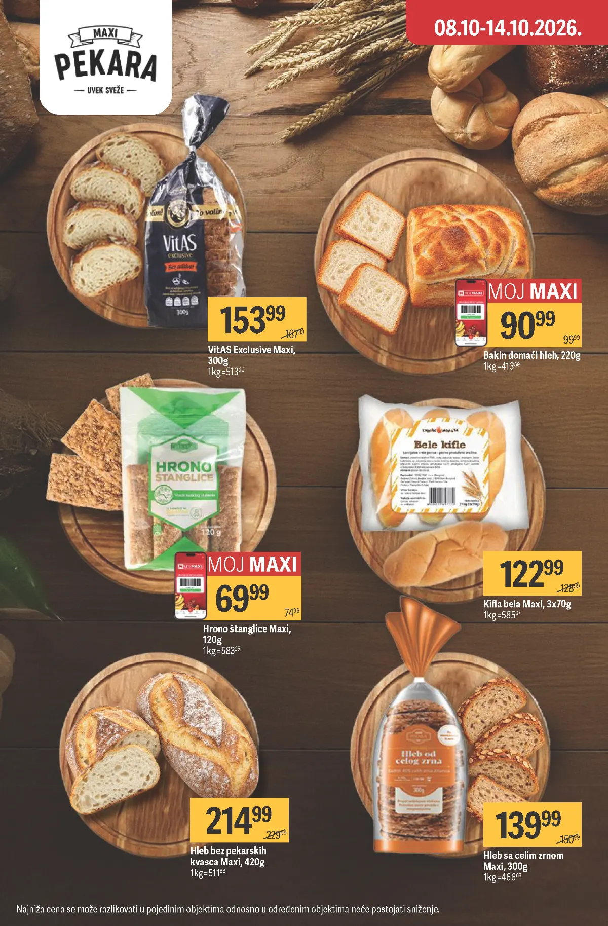 MAXI katalog, strana 11 – hleb, kifle i hrono štanglice