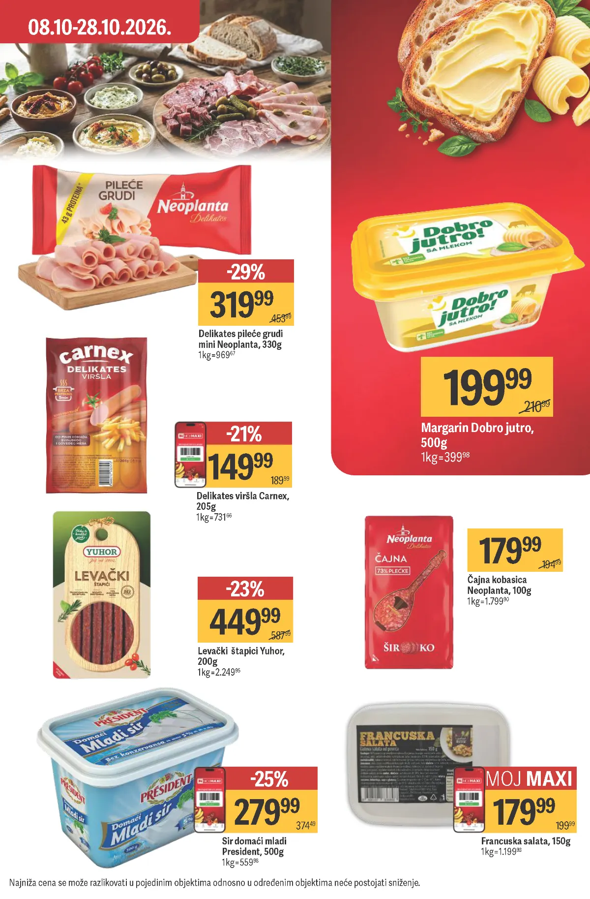 MAXI katalog, strana 17 – Neoplanta pileće grudi i Carnex delikates viršle