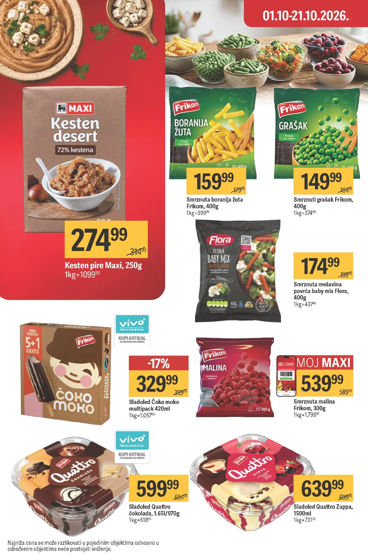MAXI katalog, strana 20 – Frikom smrznuti grašak i žuta boranija