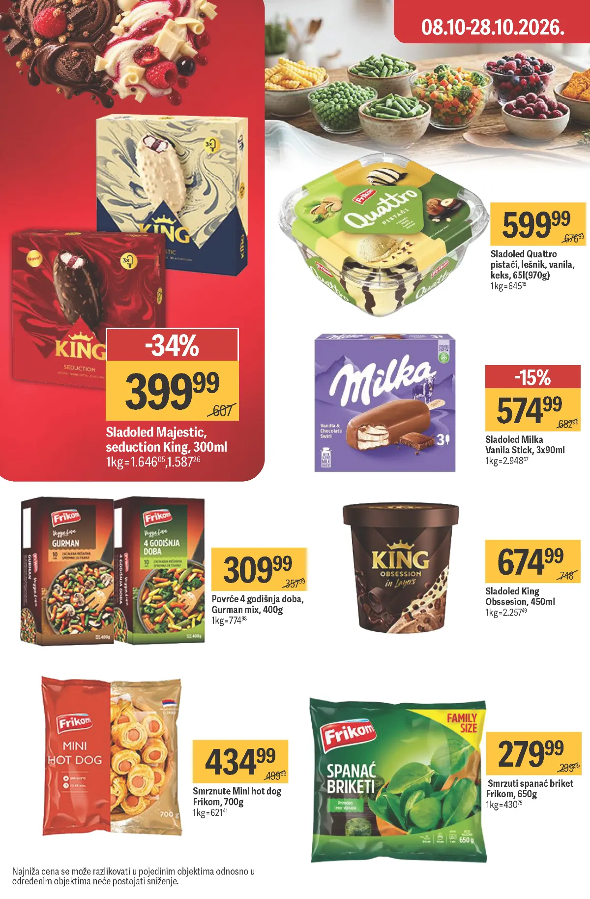 MAXI katalog, strana 21 – King sladoledi i Frikom smrznuti spanać