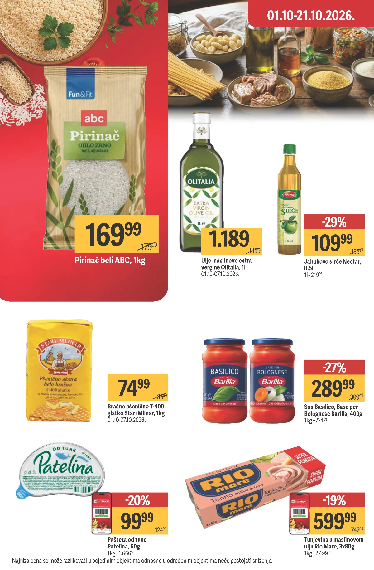 MAXI katalog, strana 24 – Nectar jabukovo sirće i Barilla sosovi