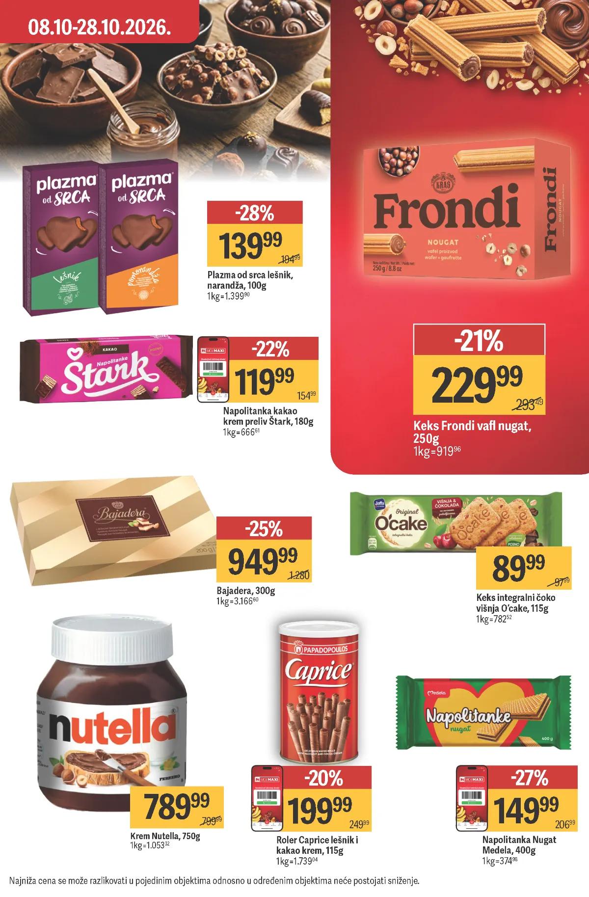 MAXI katalog, strana 37 – Plazma od srca i Medela nugat napolitanke