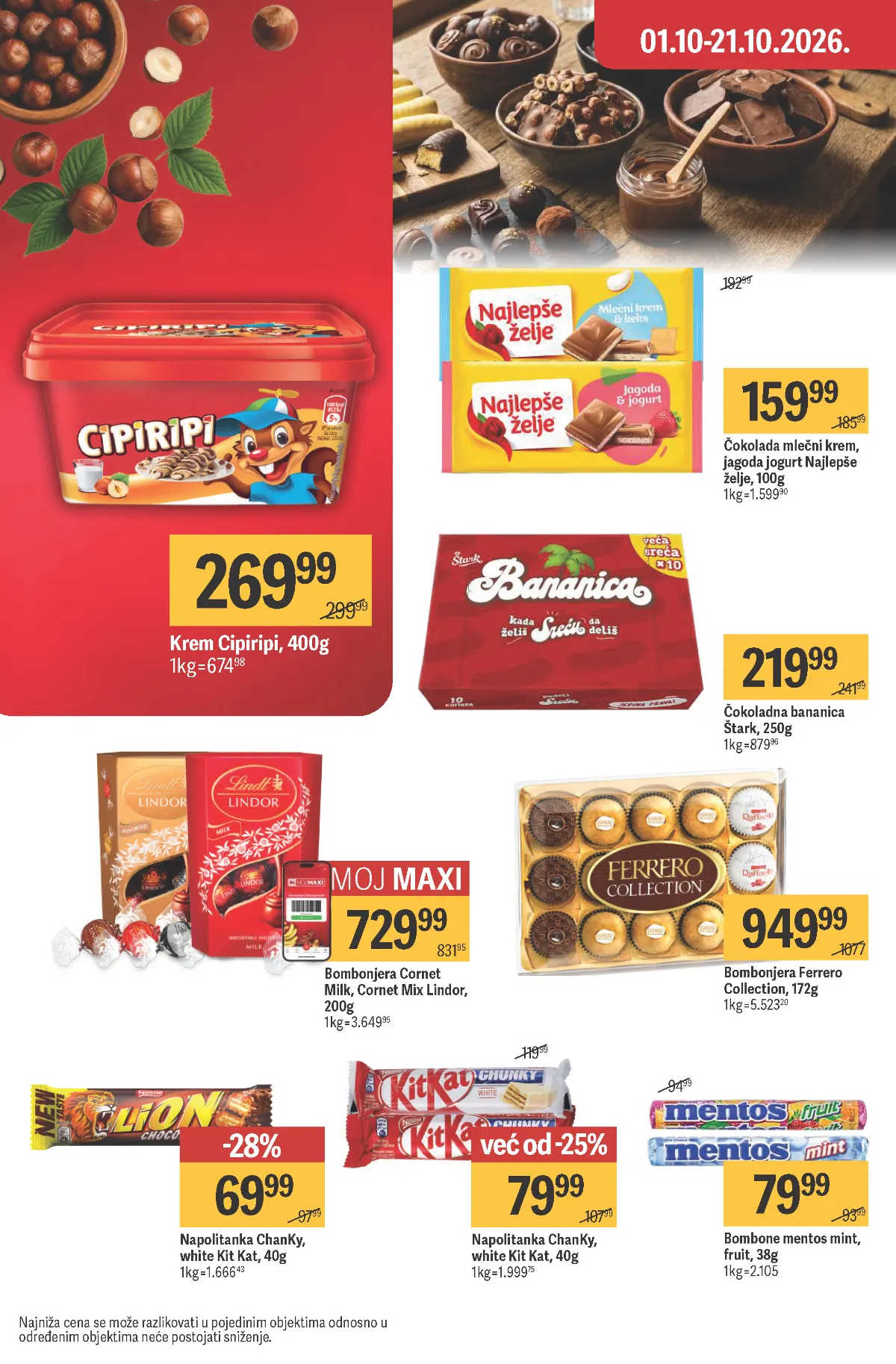 MAXI katalog, strana 40 – Najlepše želje čokolada i Cipiripi krem