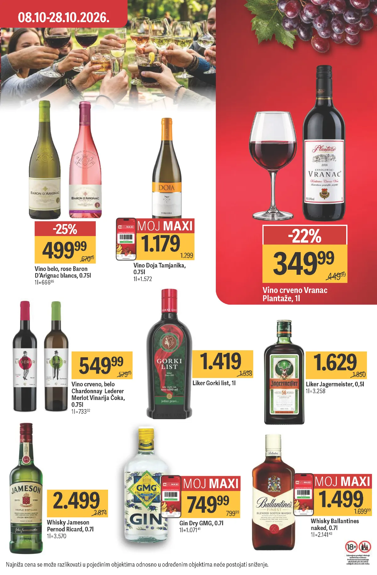 MAXI katalog, strana 49 – vino Baron D’Arignac i Plantaže Vranac
