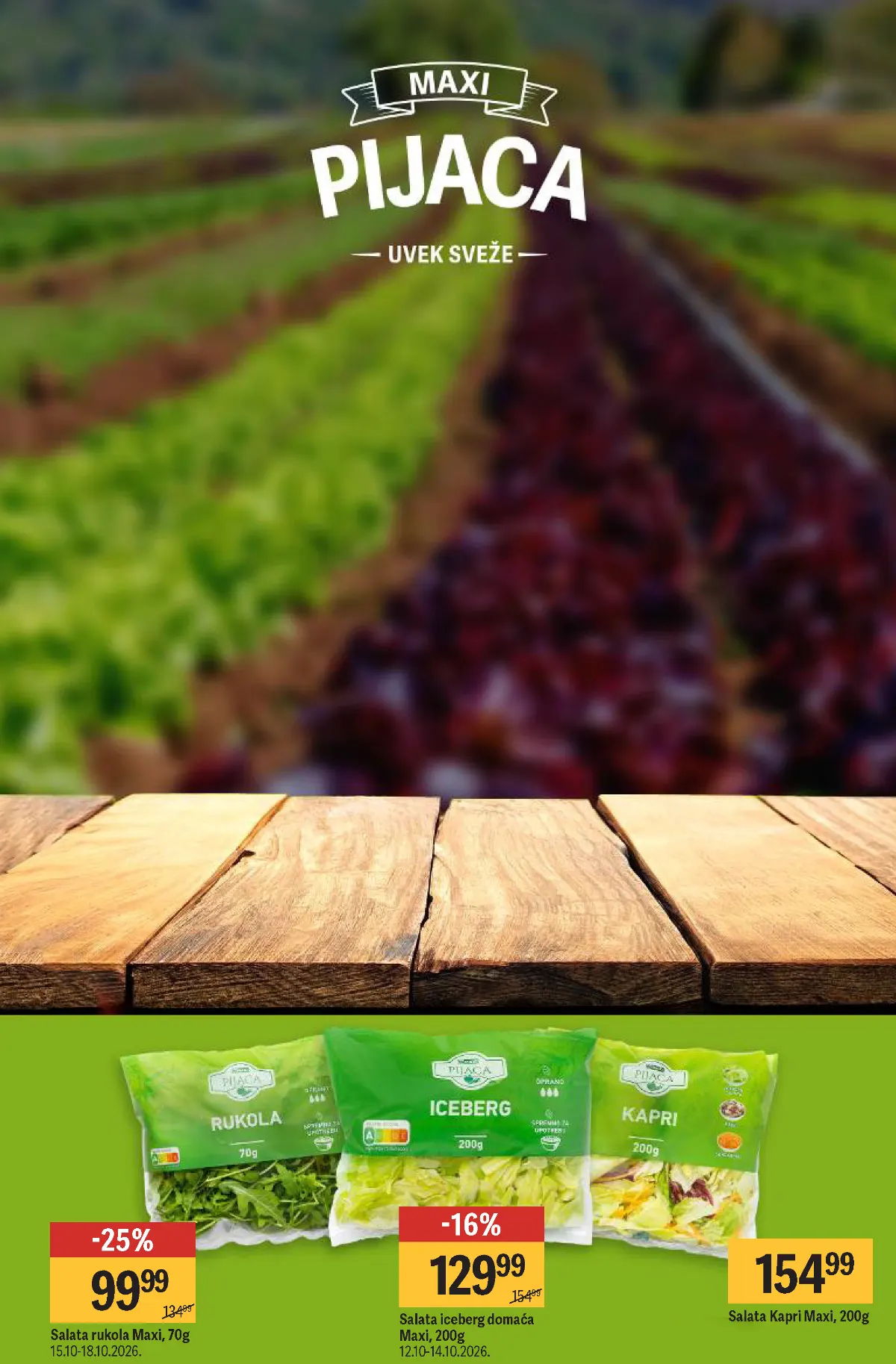 MAXI katalog, strana 56 – Maxi rukola, domaća iceberg salata i salata Kapri