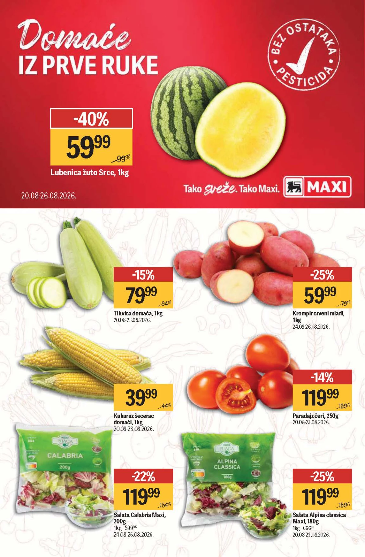 Maxi katalog – lubenica Žuto srce i mladi crveni krompir Maxi katalog do 09.09.2026. – lubenica Žuto srce i mladi crveni krompir