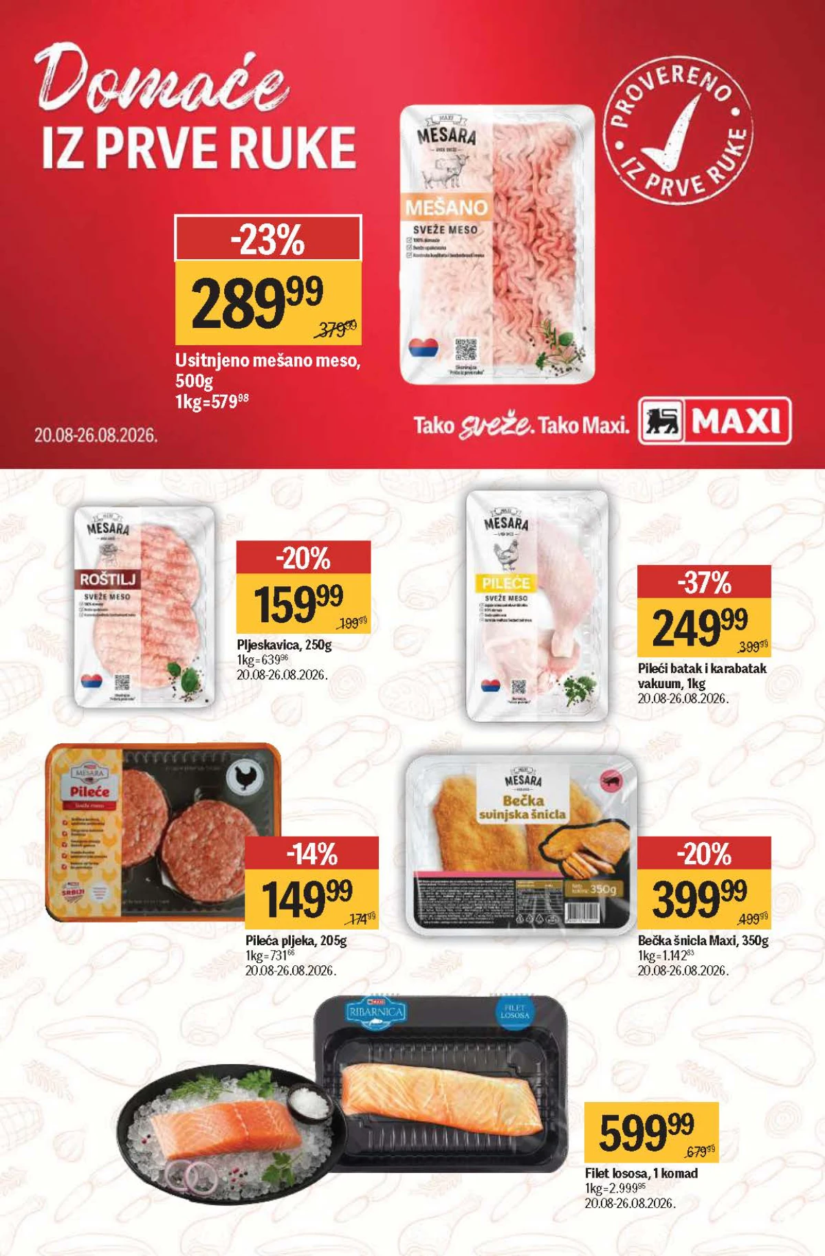Maxi katalog – pileći batak i mešano meso Maxi katalog do 09.09.2026. – pileći batak i karabatak i usitnjeno mešano meso