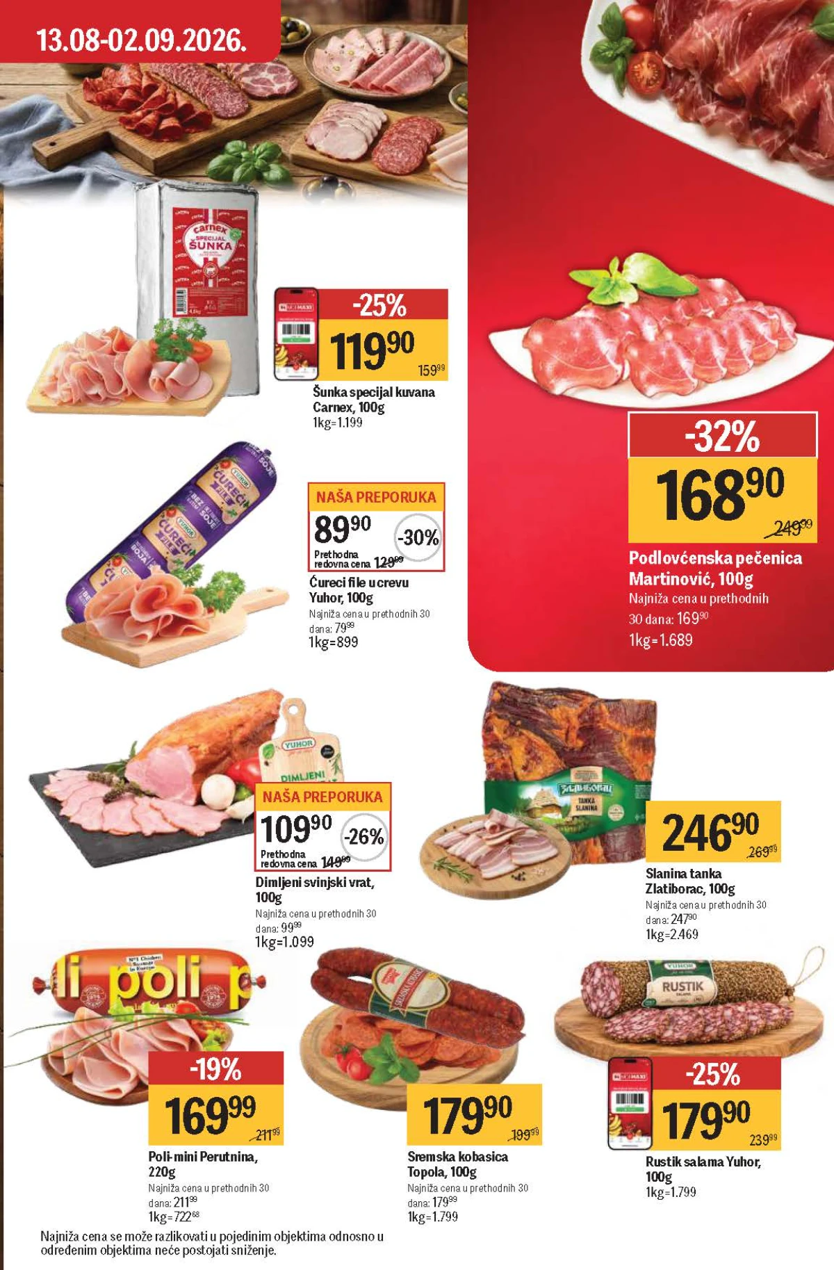 Maxi katalog – Podlovćenska pečenica i ćureći file Maxi katalog do 09.09.2026. – Podlovćenska pečenica i ćureći file Yuhor