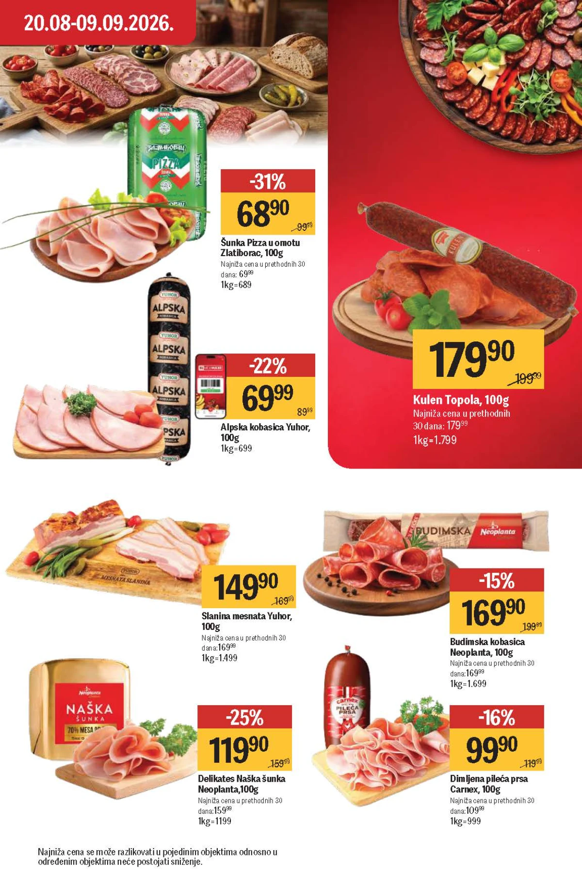 Maxi katalog – Pizza šunka i Naška šunka Maxi katalog do 09.09.2026. – Pizza šunka Zlatiborac i delikates Naška šunka