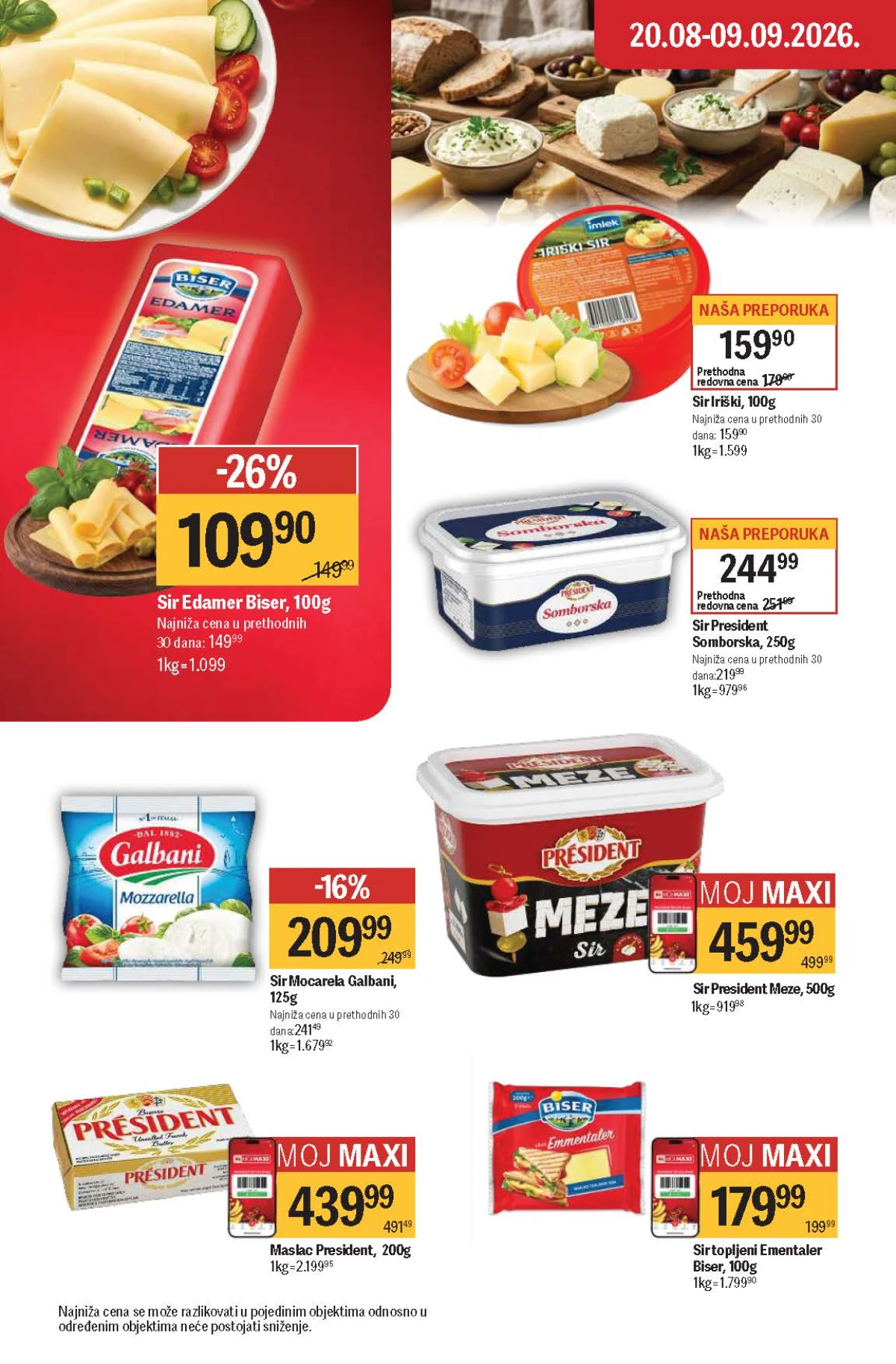 Maxi katalog – Edamer Biser i mocarela Galbani Maxi katalog do 09.09.2026. – sir Edamer Biser i mocarela Galbani