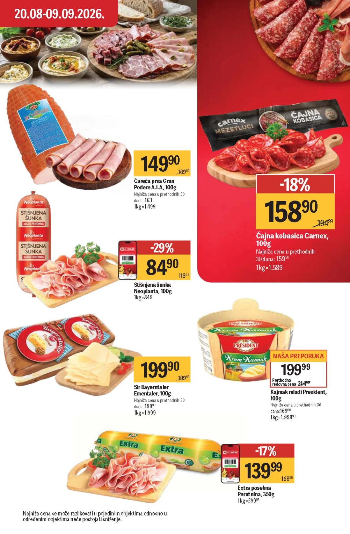Maxi katalog – stišnjena šunka i ćureća prsa Maxi katalog do 09.09.2026. – stišnjena šunka Neoplanta i ćureća prsa Gran Podere