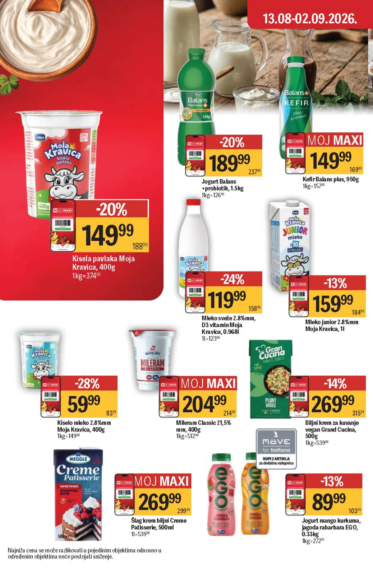Maxi katalog – kiselo mleko i pavlaka Moja Kravica Maxi katalog do 09.09.2026. – kiselo mleko i kisela pavlaka Moja Kravica