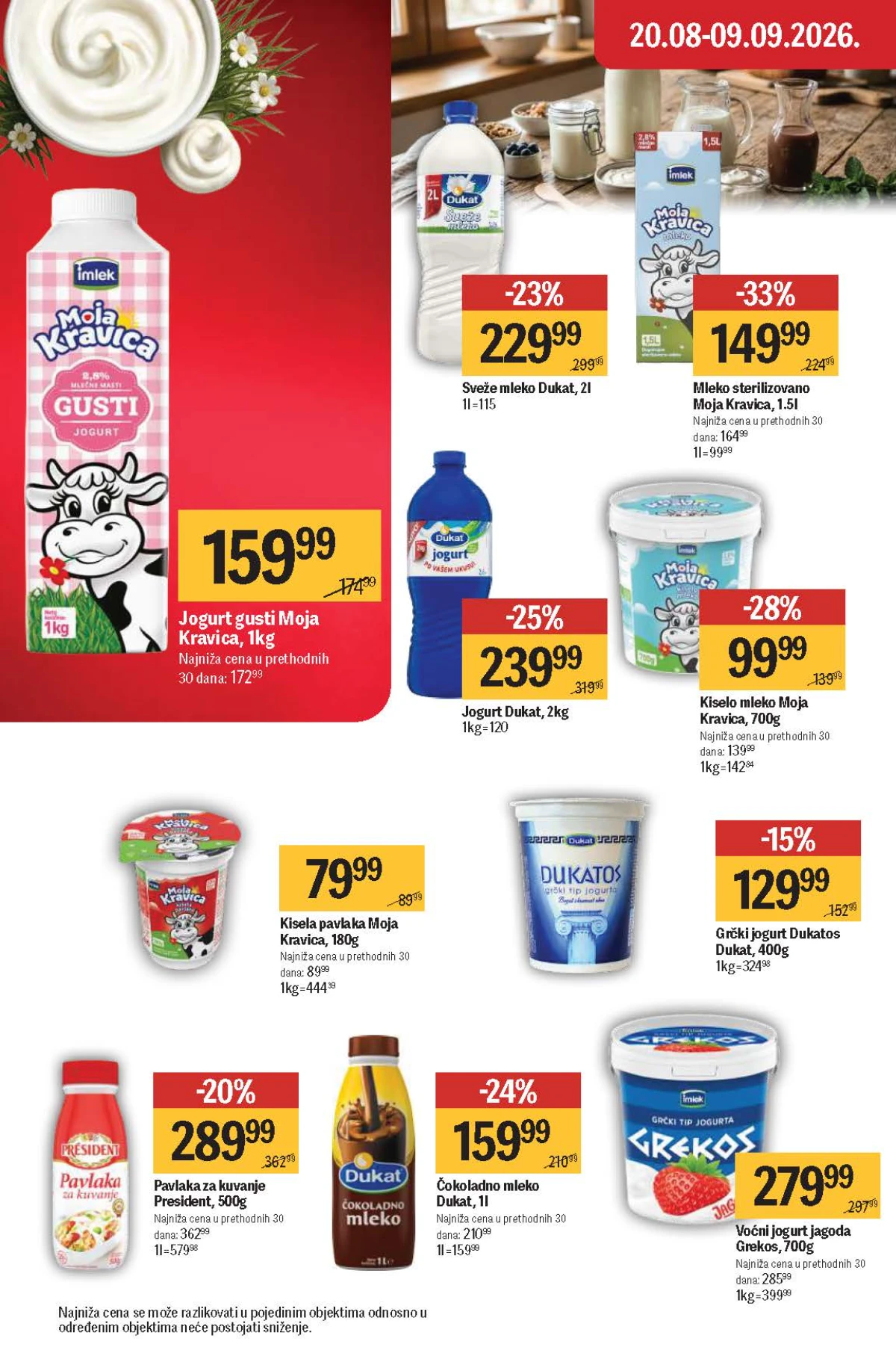 Maxi katalog – mleko i kiselo mleko Moja Kravica Maxi katalog do 09.09.2026. – sterilizovano mleko i kiselo mleko Moja Kravica