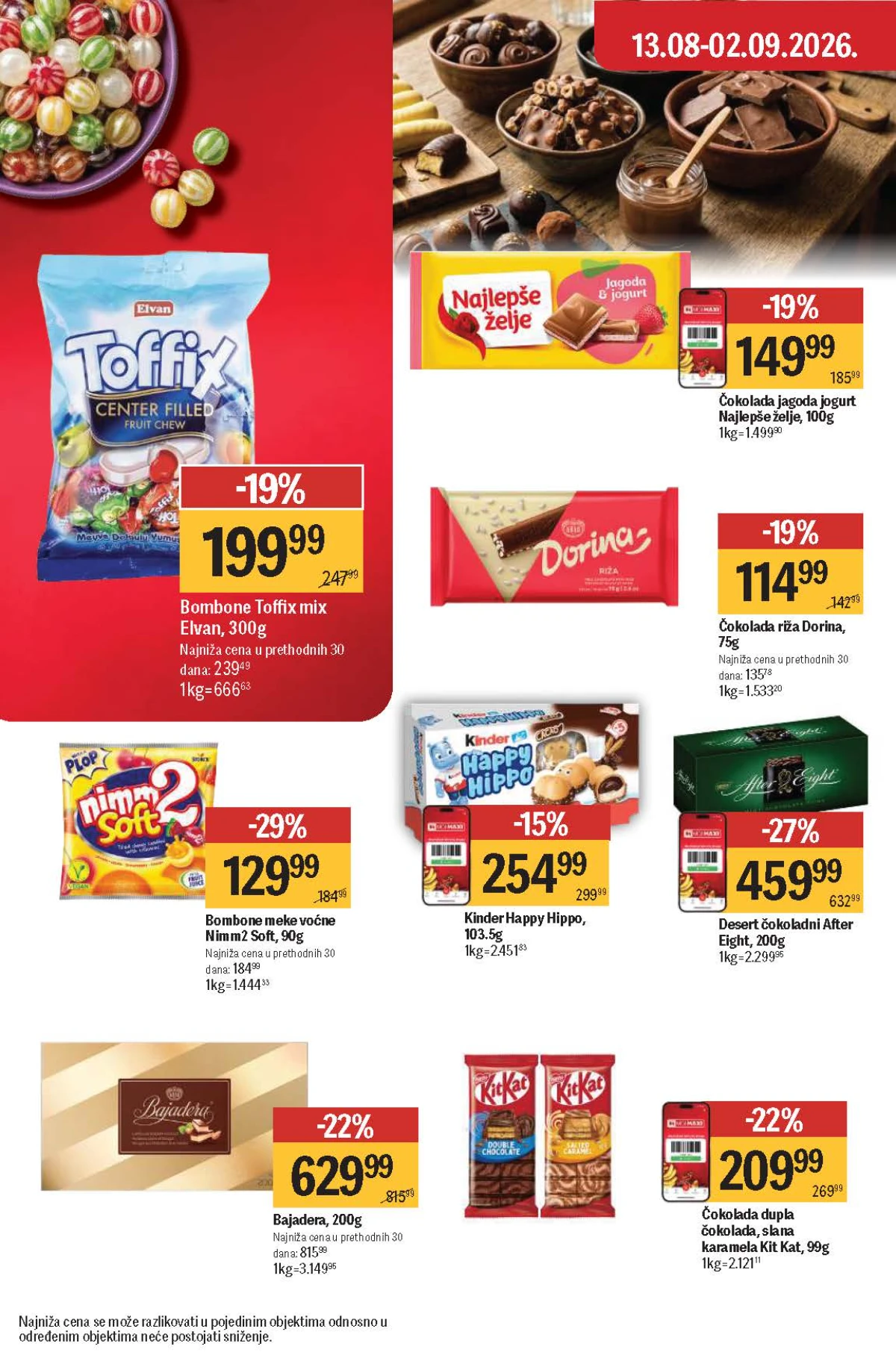 Maxi katalog – Najlepše želje i Toffix bombone Maxi katalog do 09.09.2026. – Najlepše želje čokolada i Toffix bombone