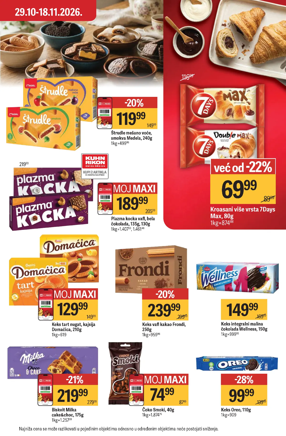 Maxi katalog – strana 33, slatki keksi Maxi katalog strana 33 – 7Days kroasani, Medela štrudle, Wellness i Frondi keks
