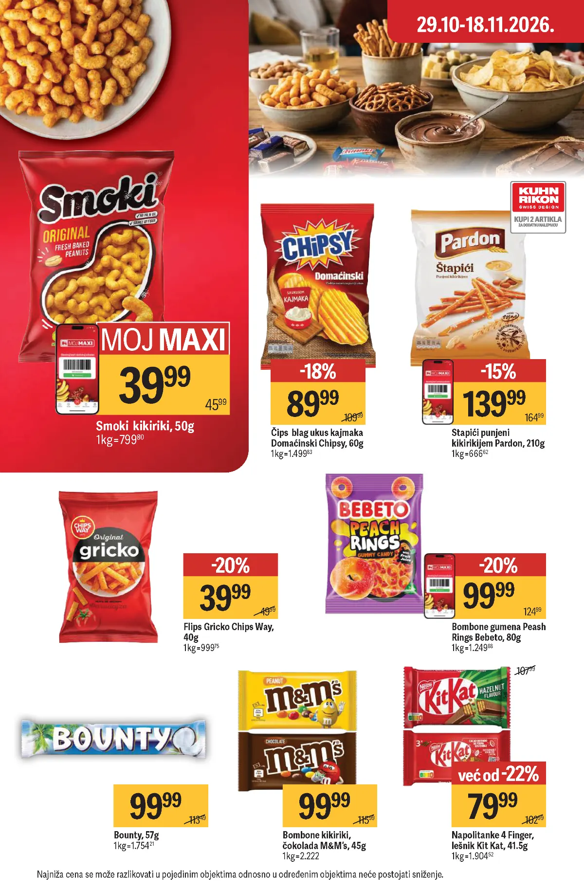 Maxi katalog – strana 35, slane i slatke grickalice Maxi katalog strana 35 – Smoki, Chipsy, Pardon i čokoladne grickalice