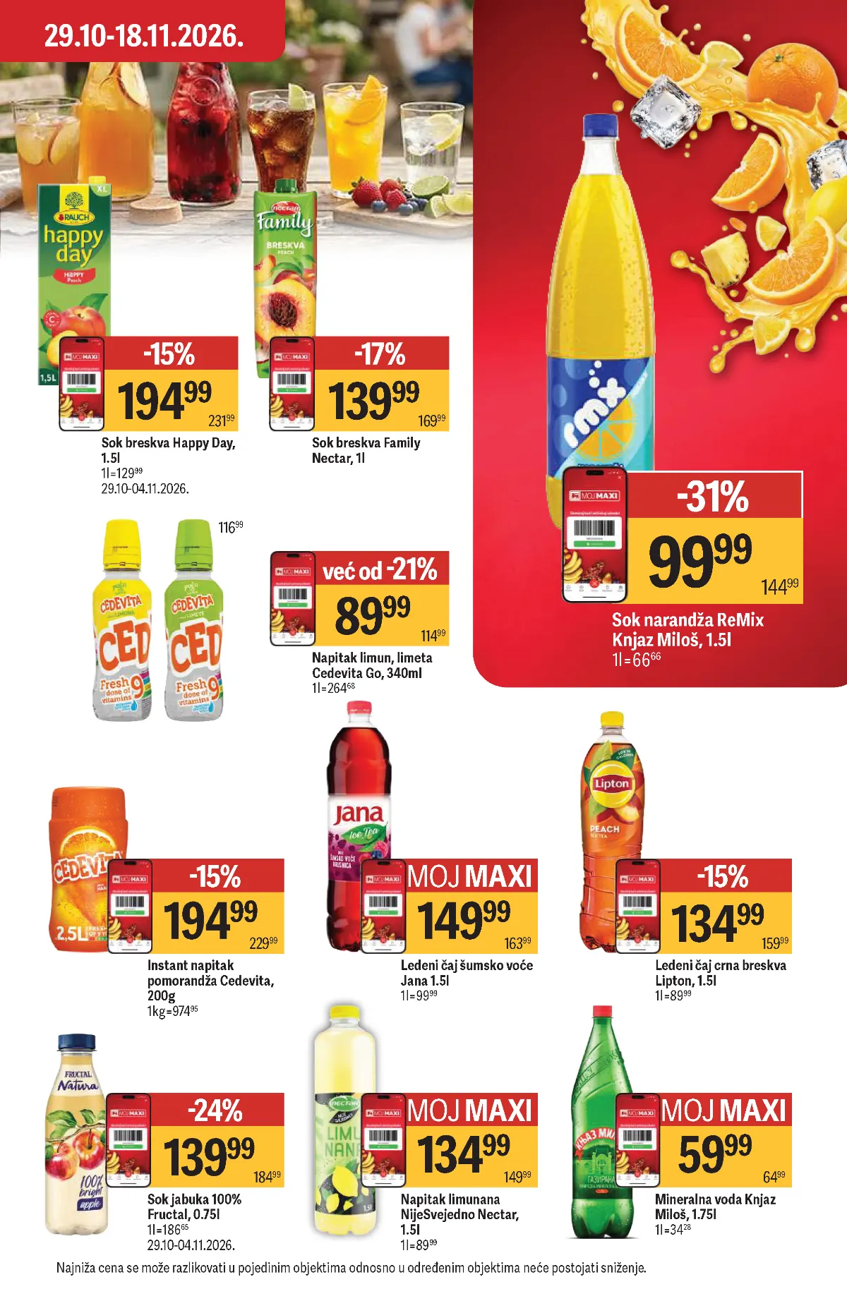Maxi katalog – strana 37, sokovi i napici Maxi katalog strana 37 – Happy Day, Nectar, Jana, Cedevita i ReMix napici
