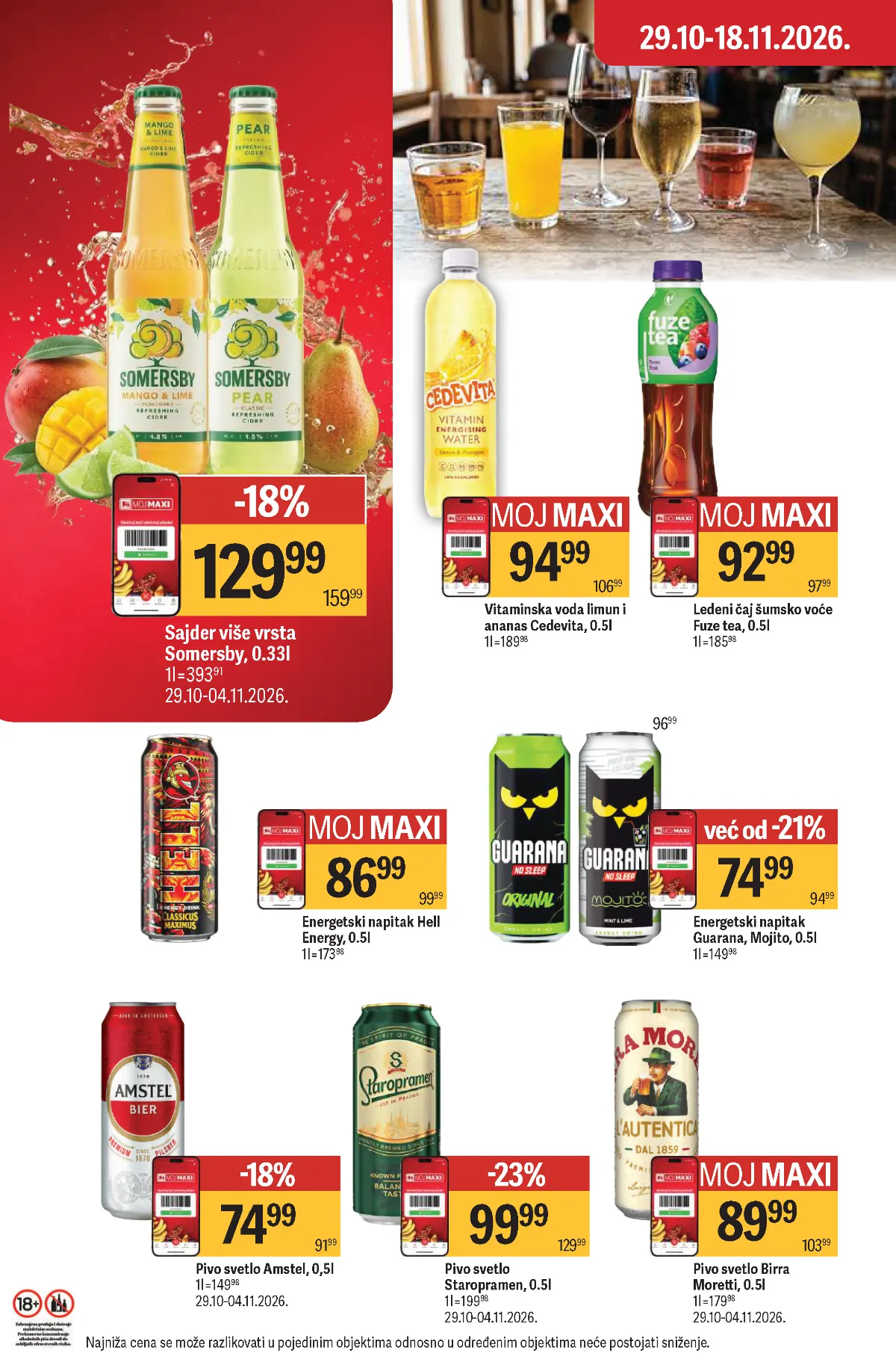 Maxi katalog – strana 39, energetska pića Maxi katalog strana 39 – Fuze Tea, Guarana, Hell i Somersby