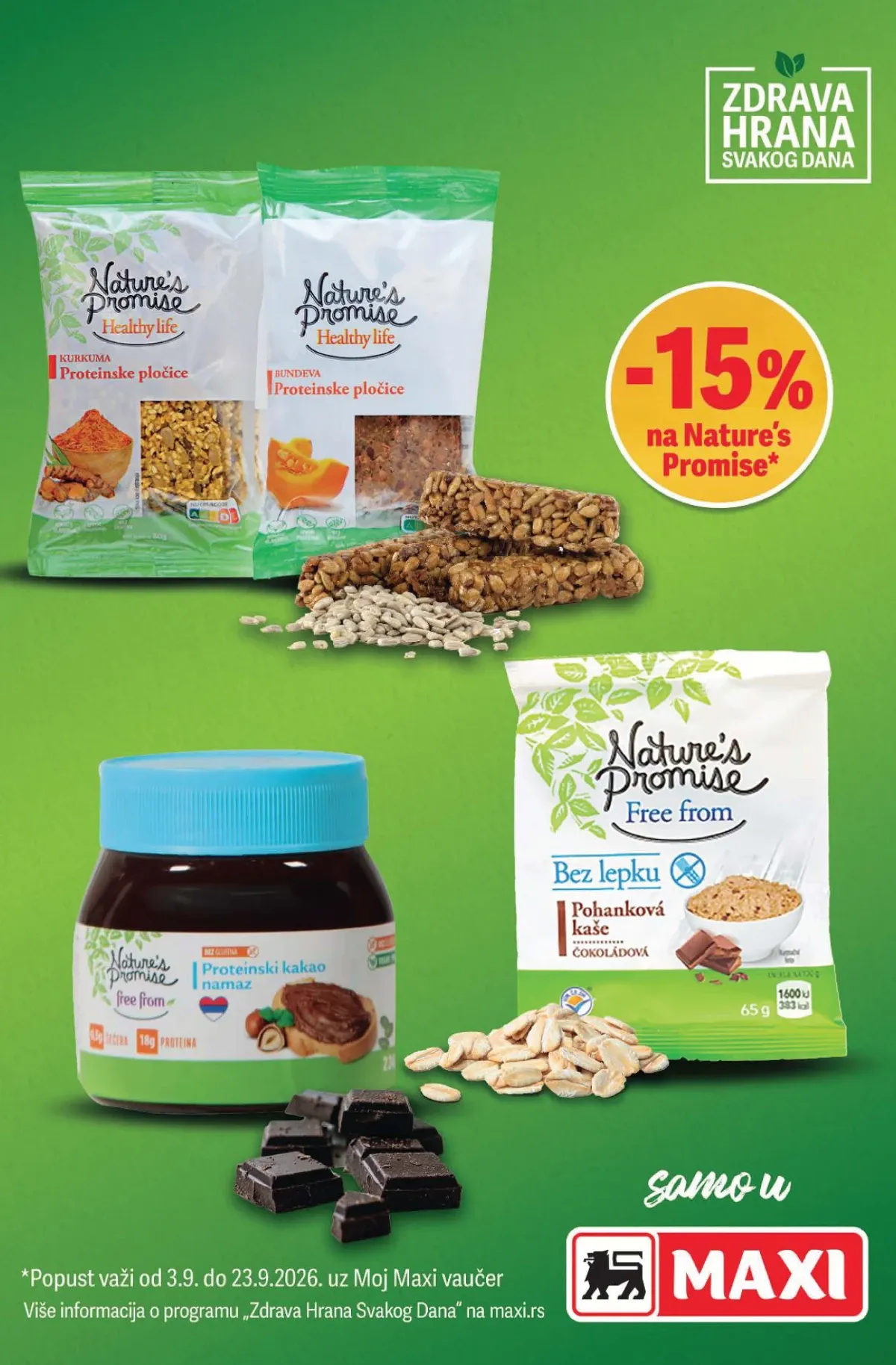 Maxi katalog – Nature’s Promise zdrava hrana uz popust od 15%