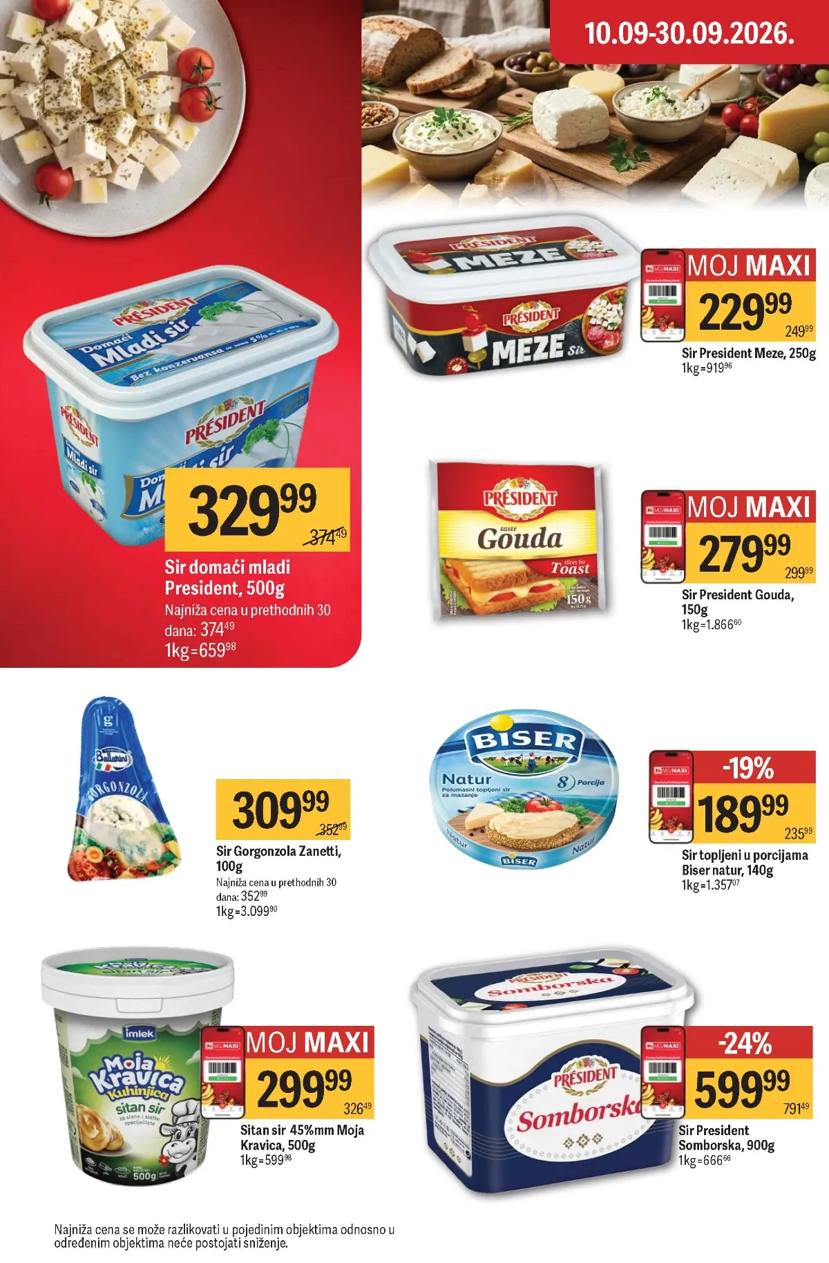 Maxi katalog – President, Biser i Moja Kravica sirevi