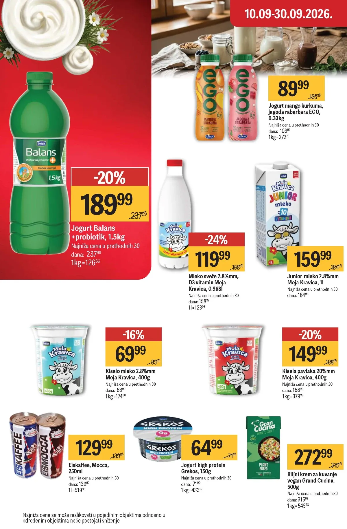 Maxi katalog – EGO, Balans i Moja Kravica mlečni proizvodi