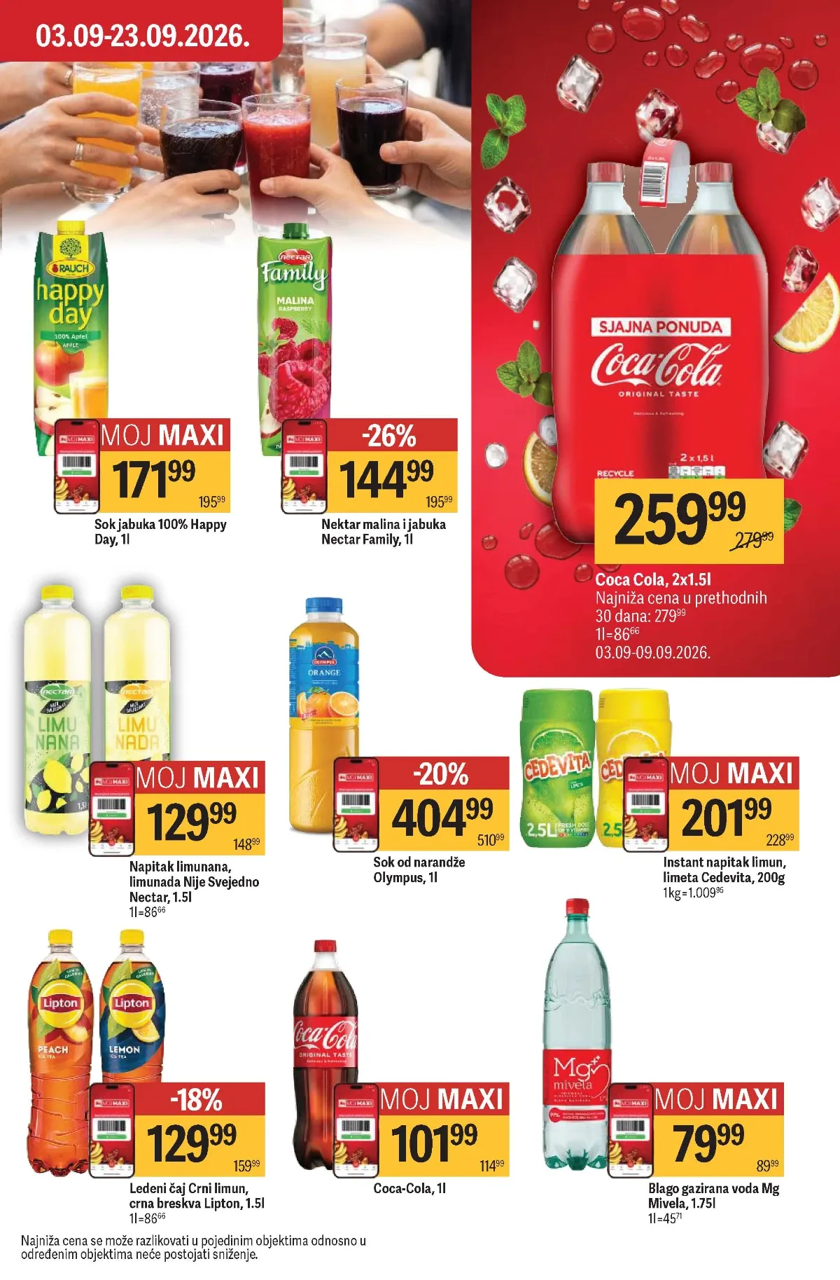 Maxi katalog – Coca-Cola, Nectar, Olympus i Cedevita napici