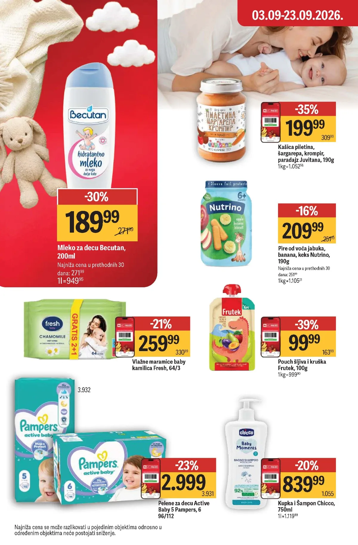 Maxi katalog – Pampers, Juvitana, Nutrino i Chicco proizvodi