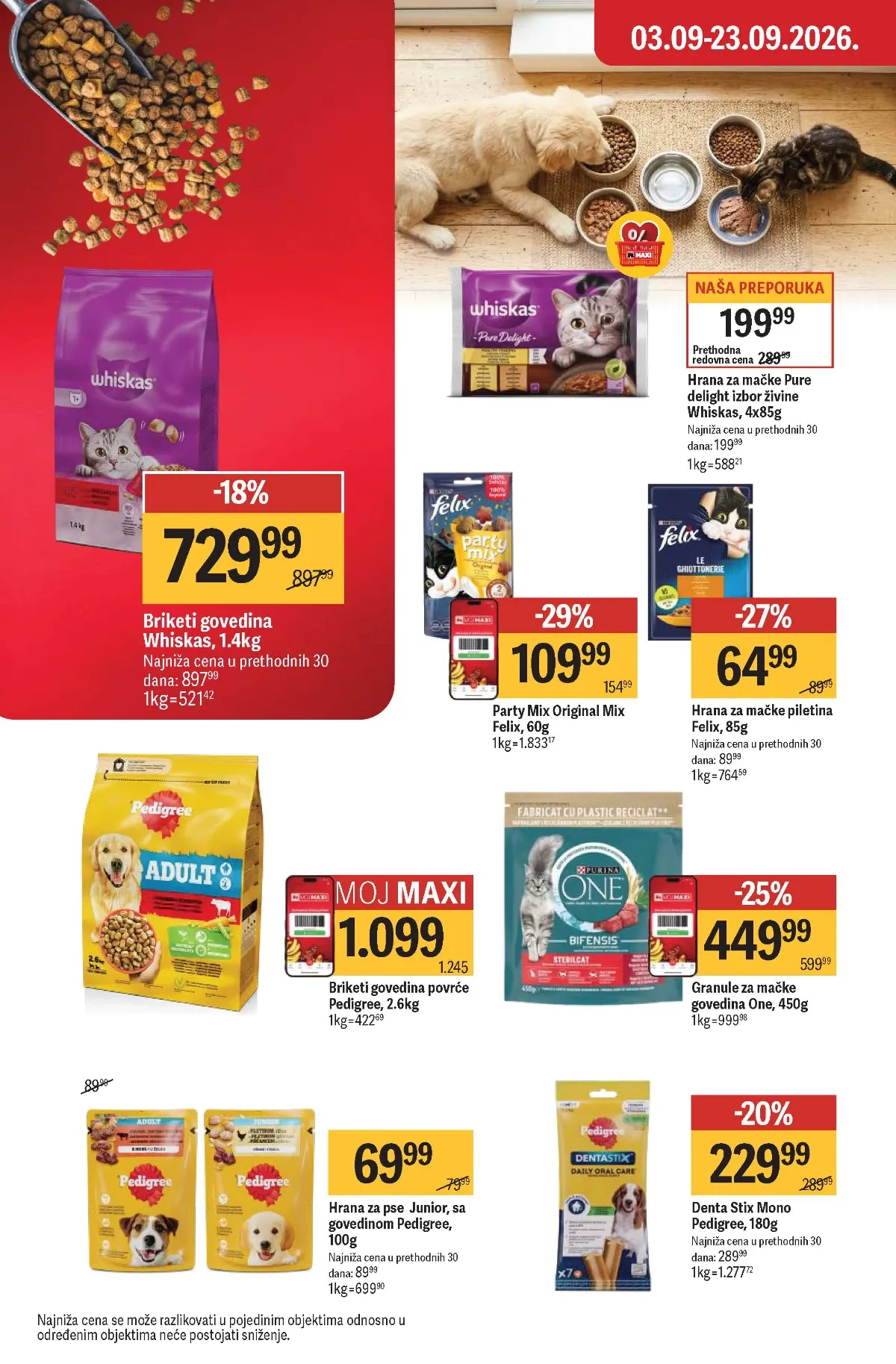 Maxi katalog – Whiskas, Felix, Pedigree i Purina hrana za ljubimce