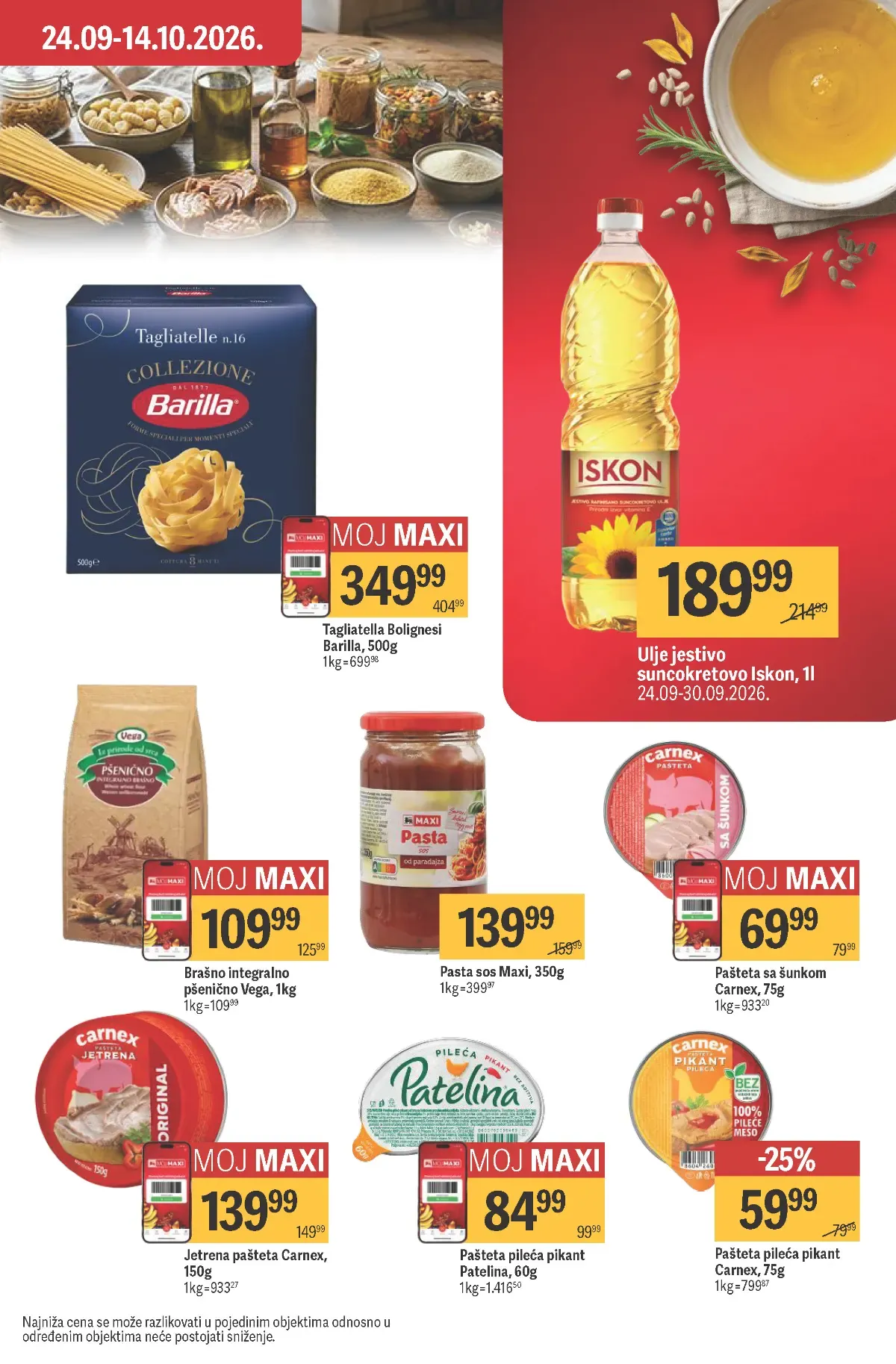 Maxi katalog – strana 25, sosovi i osnovne namirnice