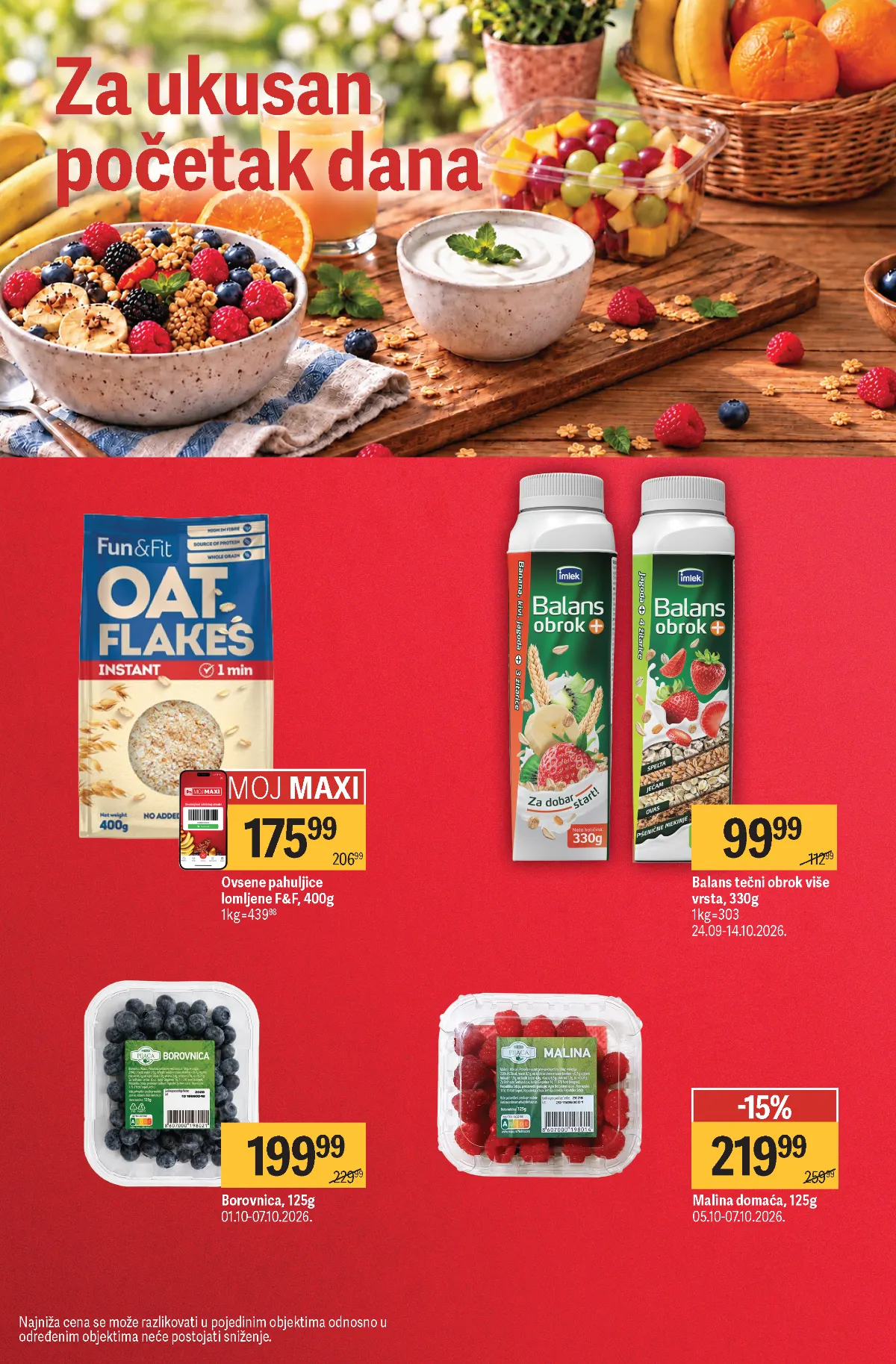 Maxi katalog strana 12 – Balans tečni obrok, borovnice i maline